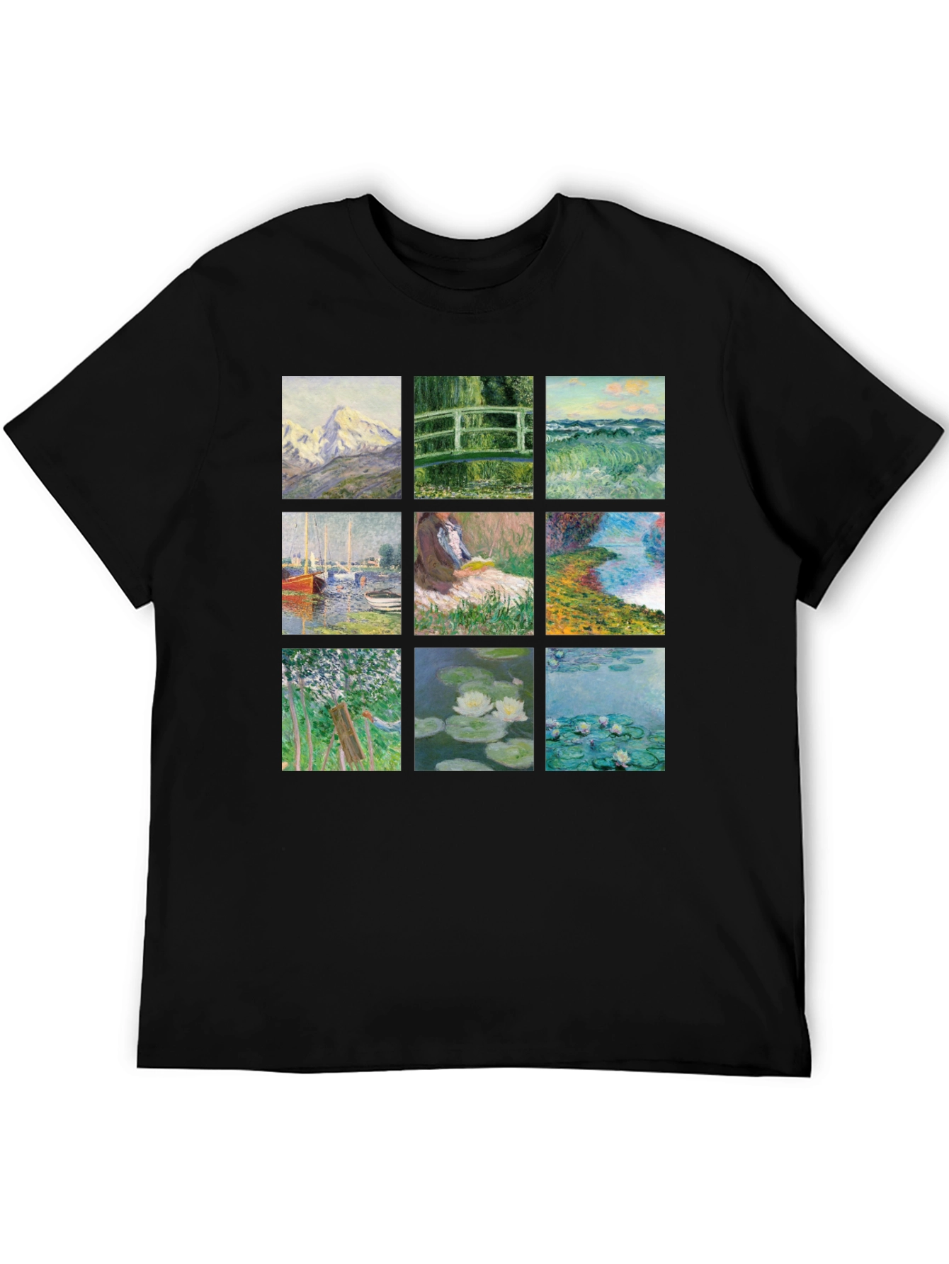 Monet Art T-Shirt - Black Graphic Tee