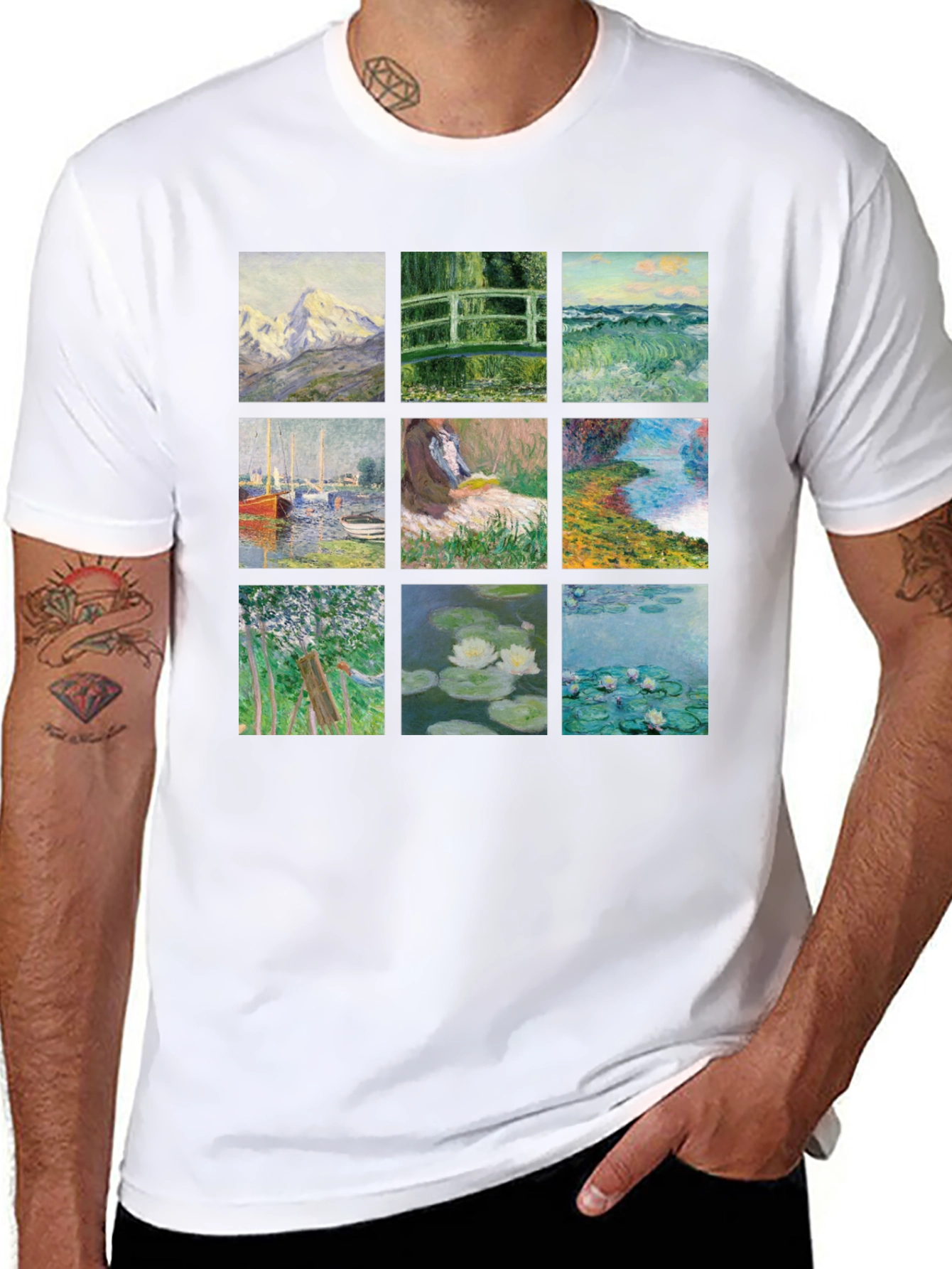 Monet Art T-Shirt - Black Graphic Tee