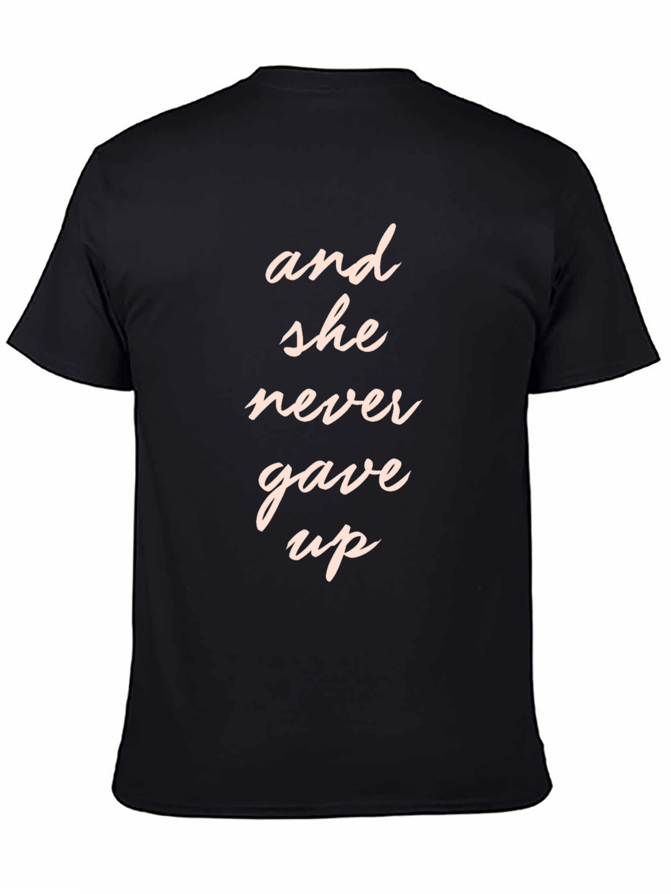 And She Never Gave Up Graphic Tee - Black