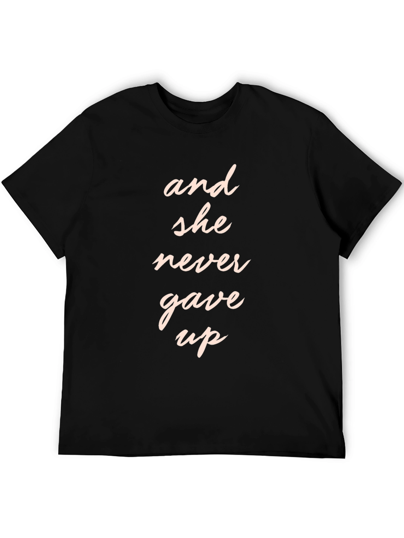 And She Never Gave Up Graphic Tee - Black