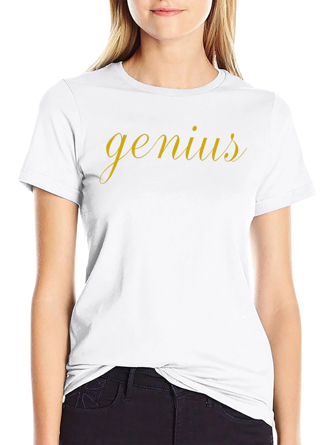 Genius Script Tee - Stylish Black T-Shirt