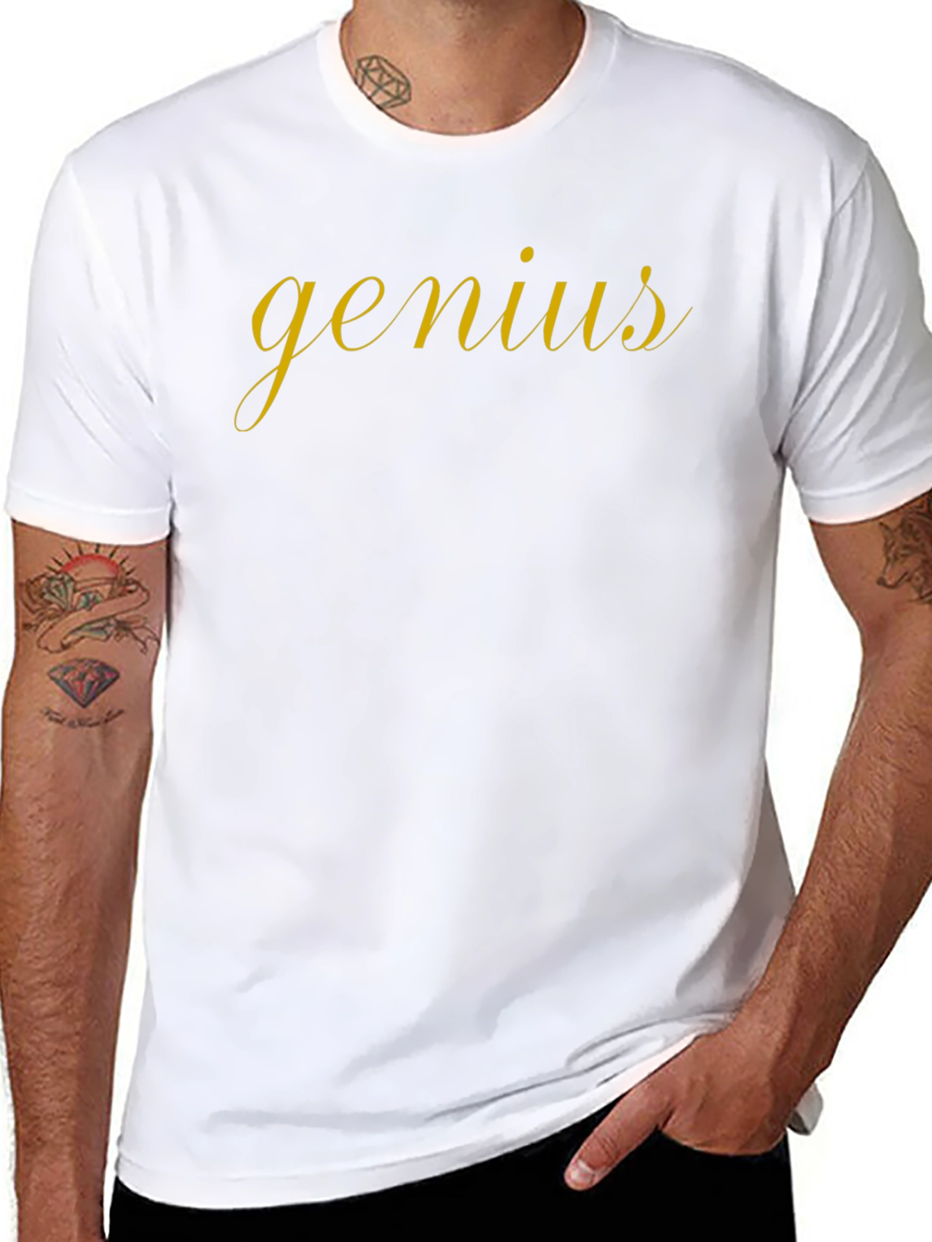 Genius Script Tee - Stylish Black T-Shirt