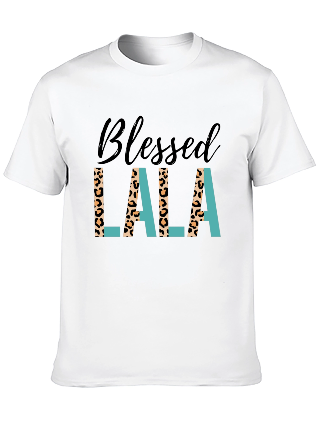 Blessed Lala Leopard Print Graphic Tee