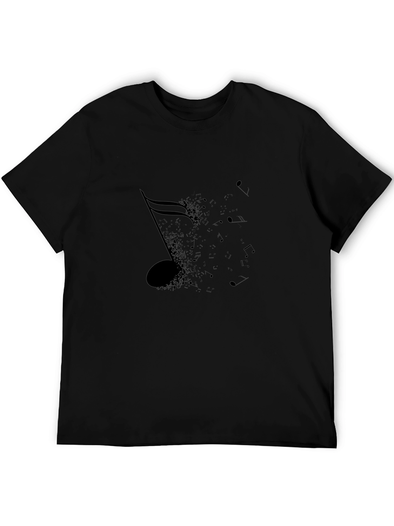 Musical Note Graphic Black Tee