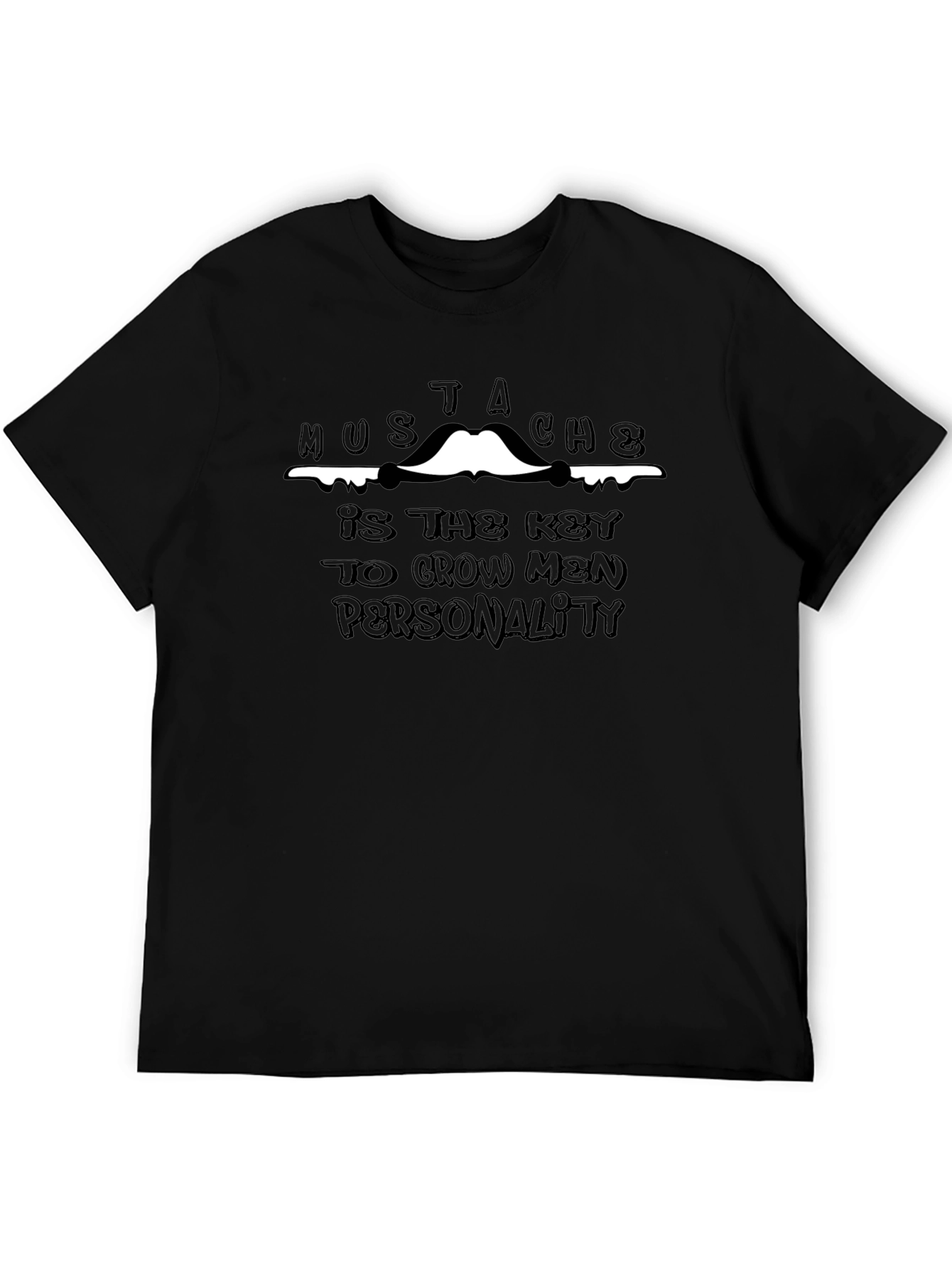 Mustache Key to Personality Graphic Tee - Black