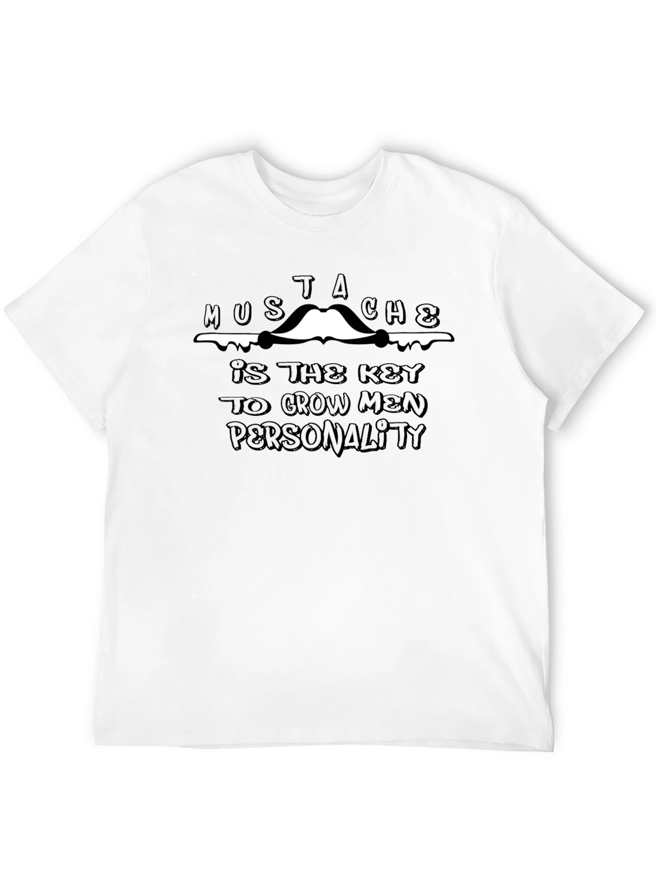 Mustache Key to Personality Graphic Tee - Black
