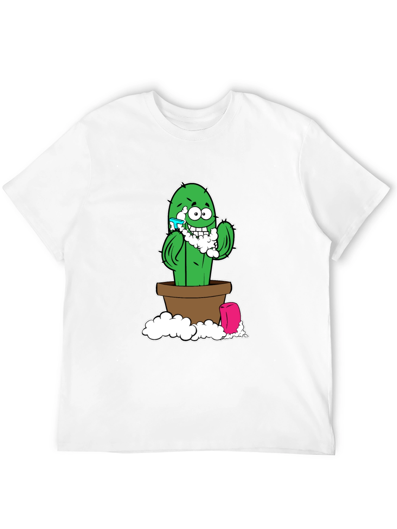 Funny Shaving Cactus Black T-Shirt