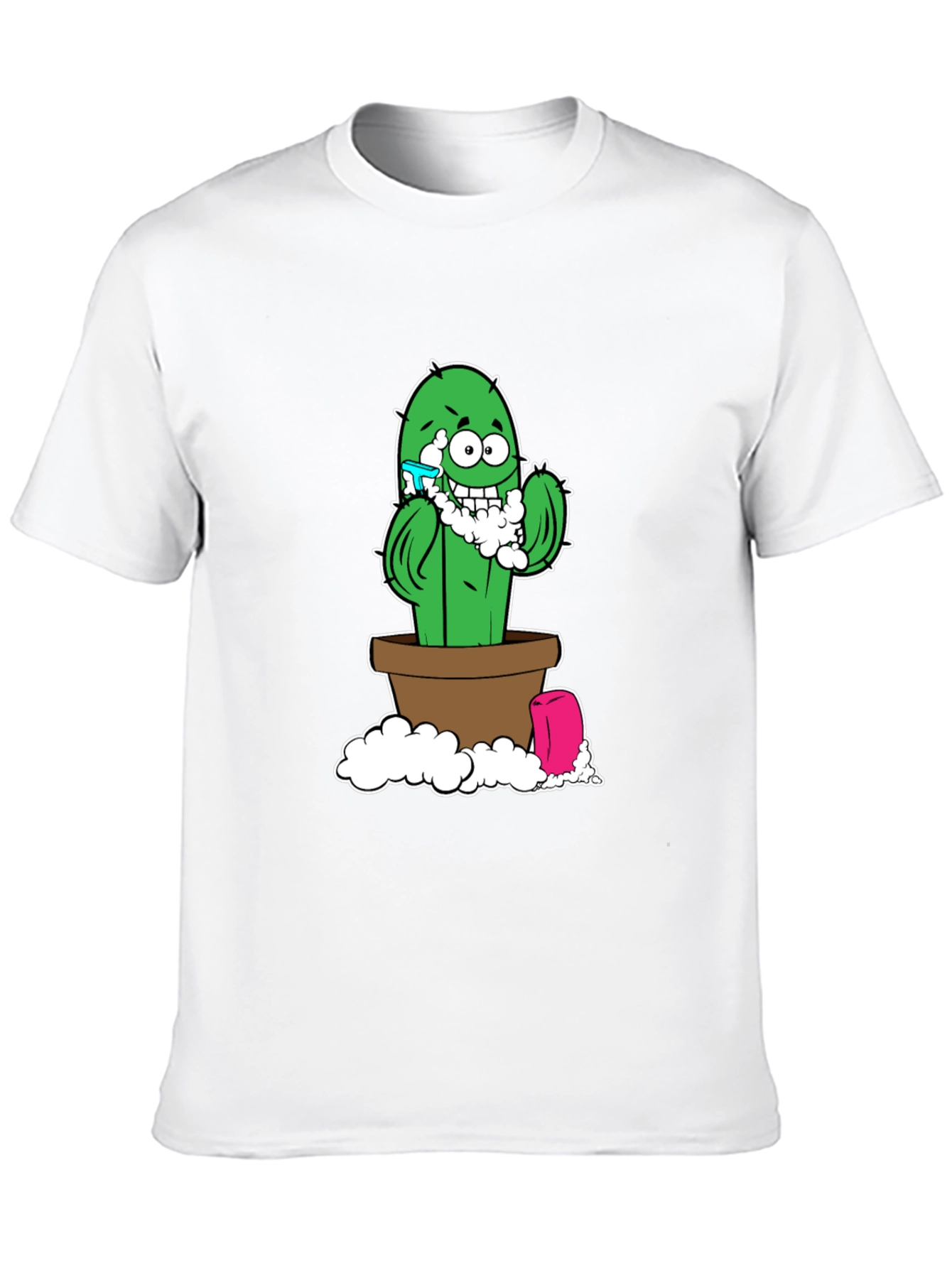 Funny Shaving Cactus Black T-Shirt