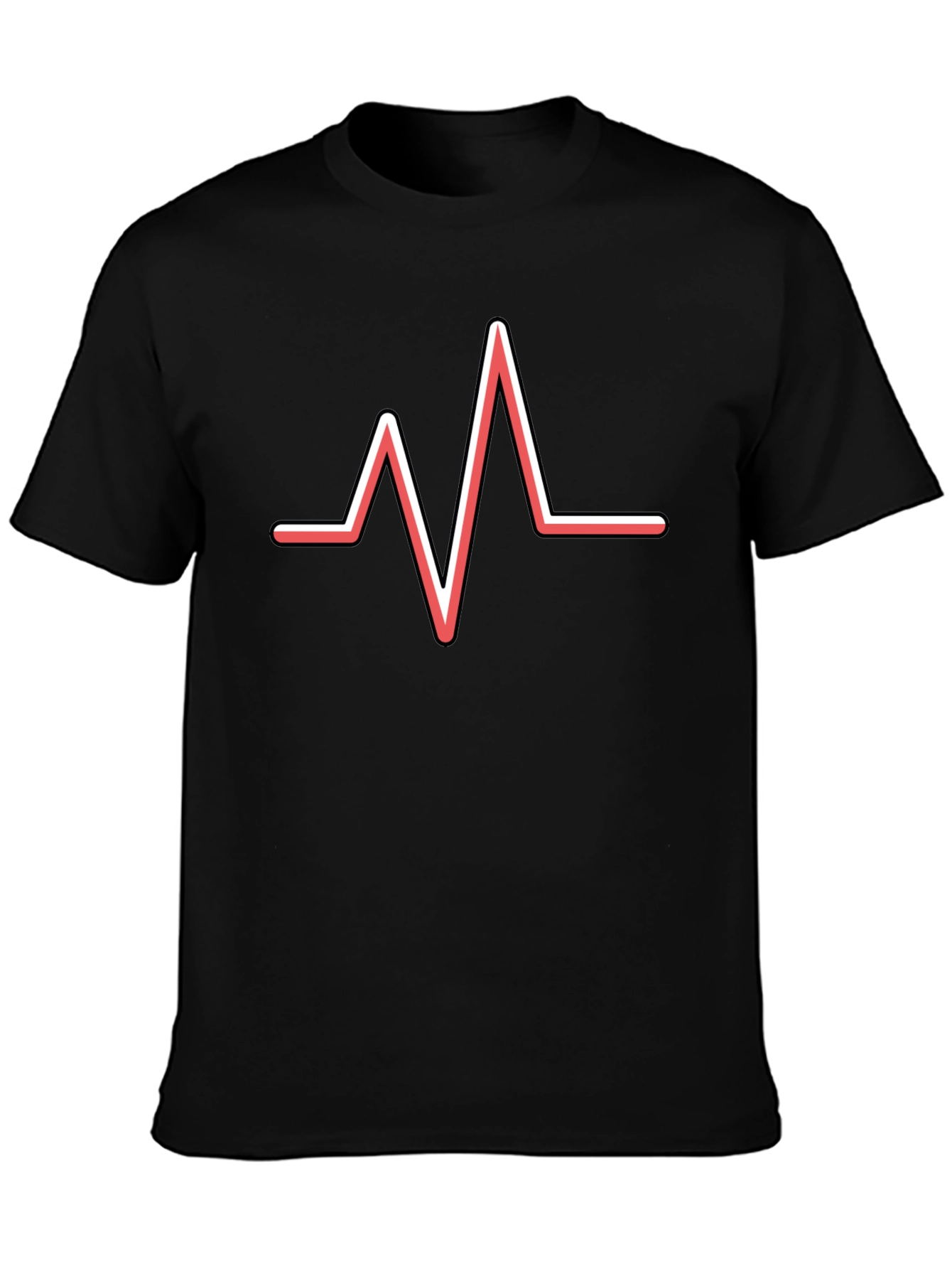 Heartbeat Graphic Tee - Black Cotton Blend