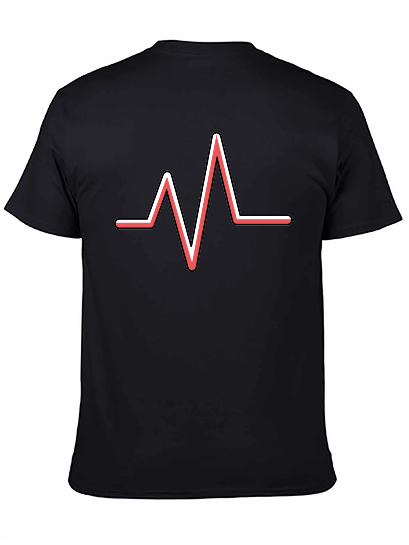 Heartbeat Graphic Tee - Black Cotton Blend