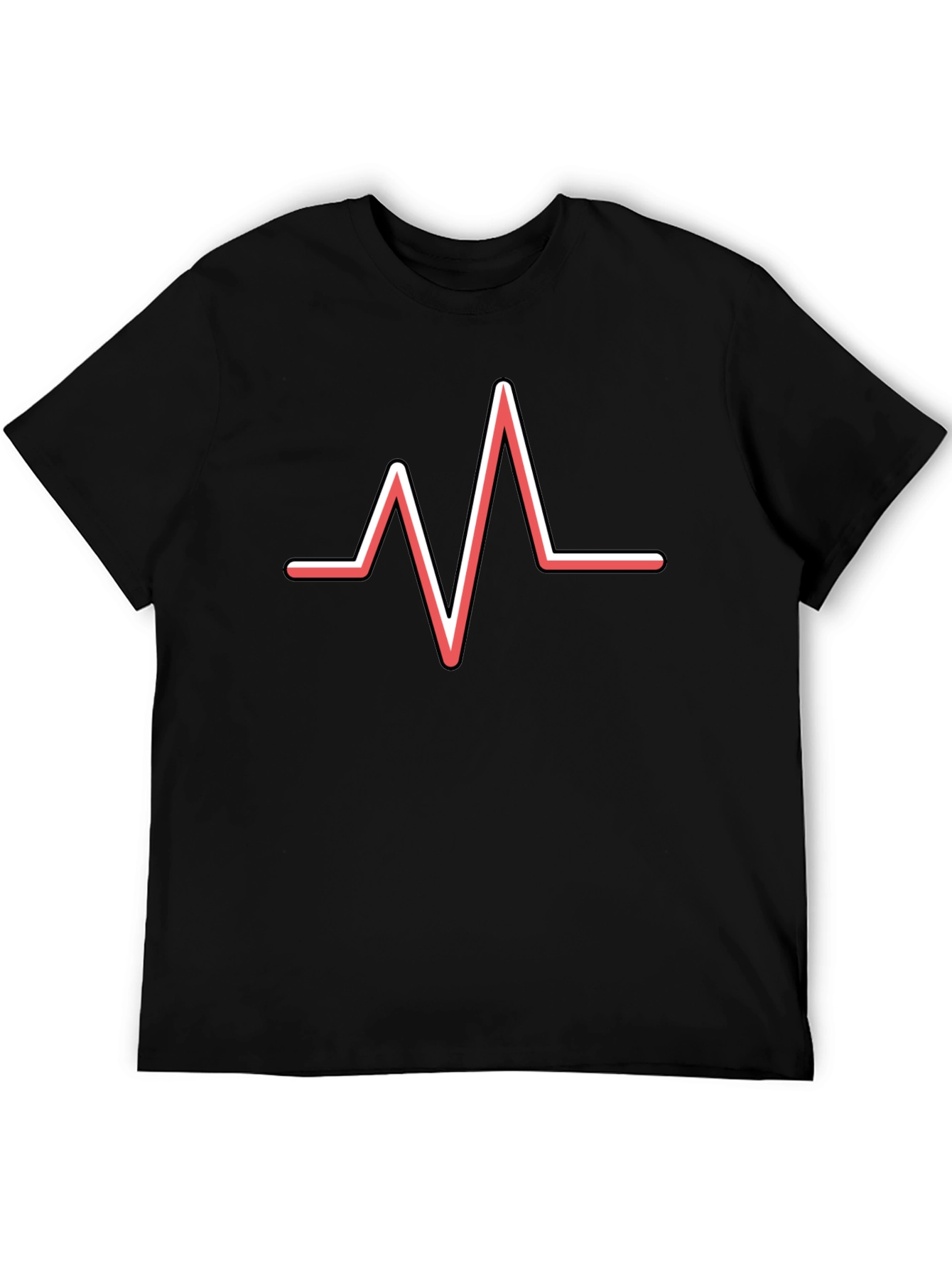 Heartbeat Graphic Tee - Black Cotton Blend