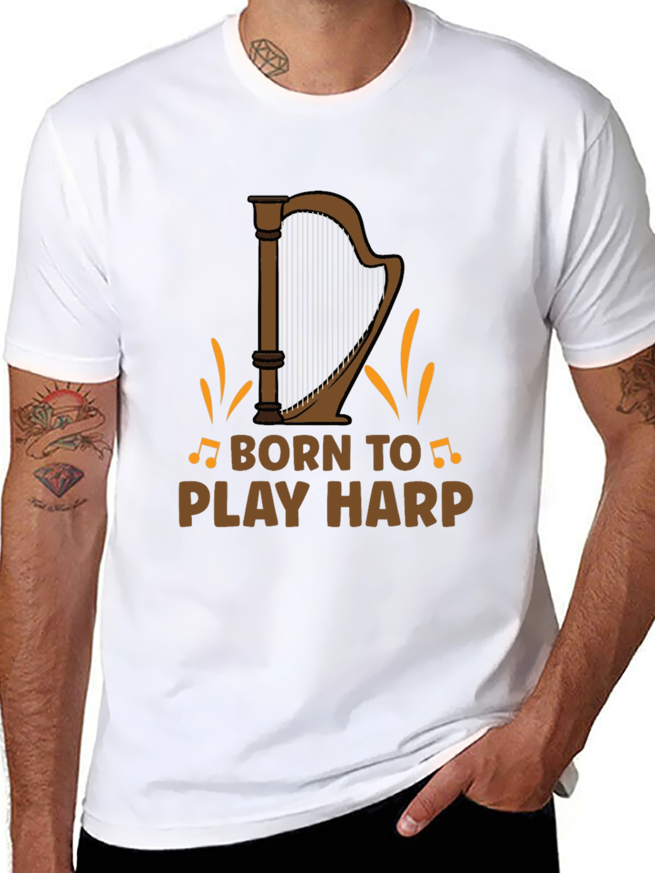Born to Play Harp Graphic Tee
