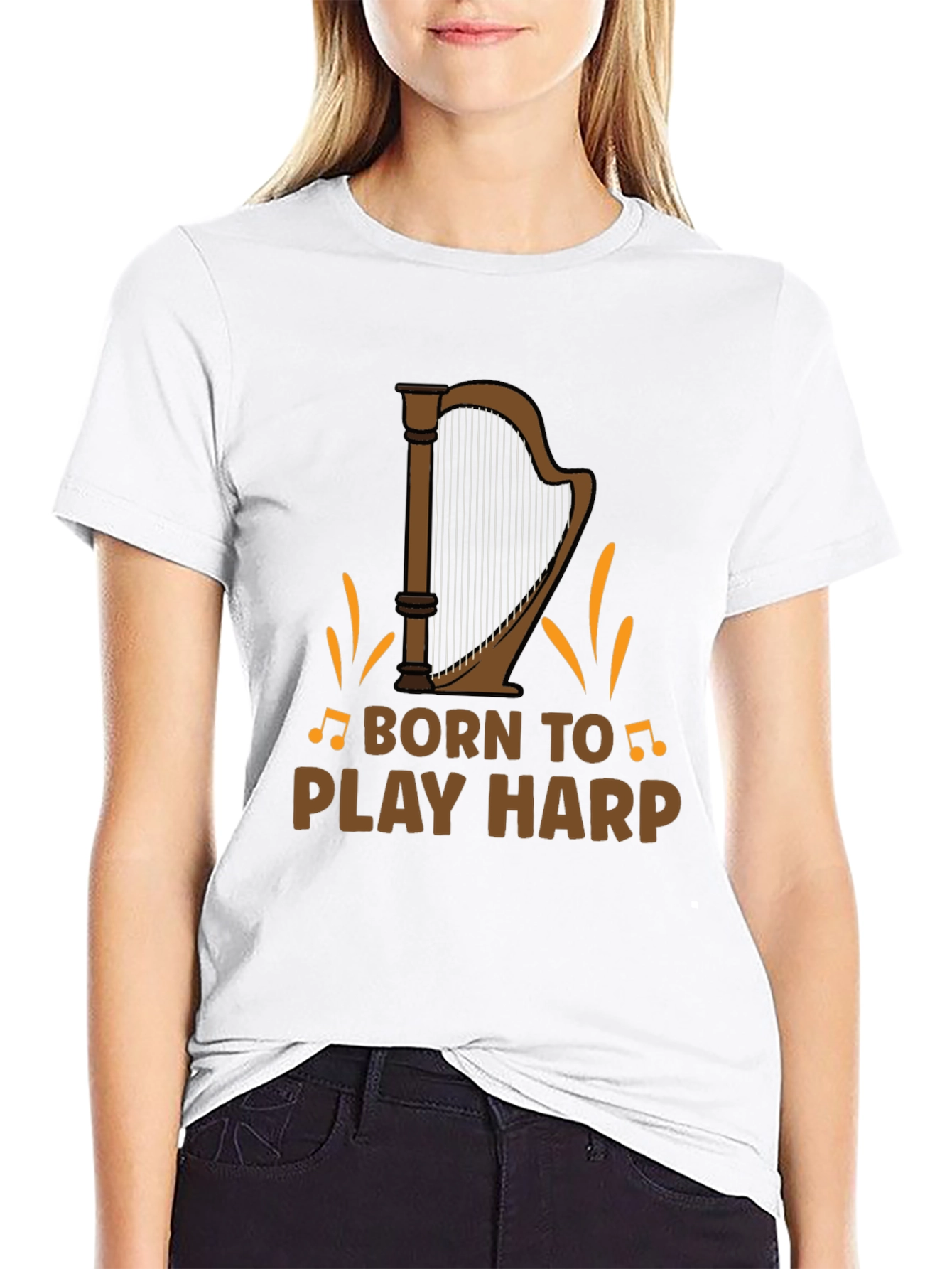 Born to Play Harp Graphic Tee