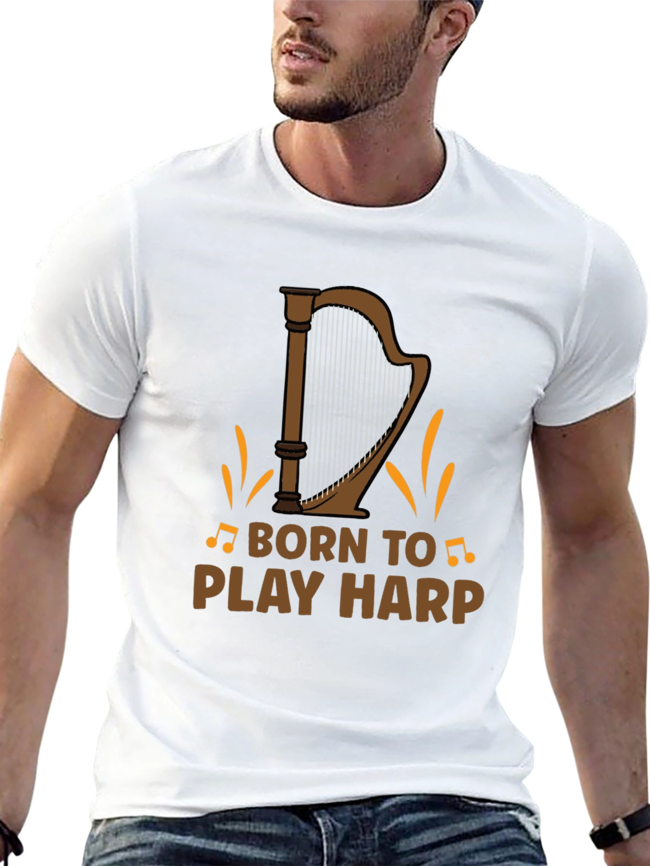 Born to Play Harp Graphic Tee