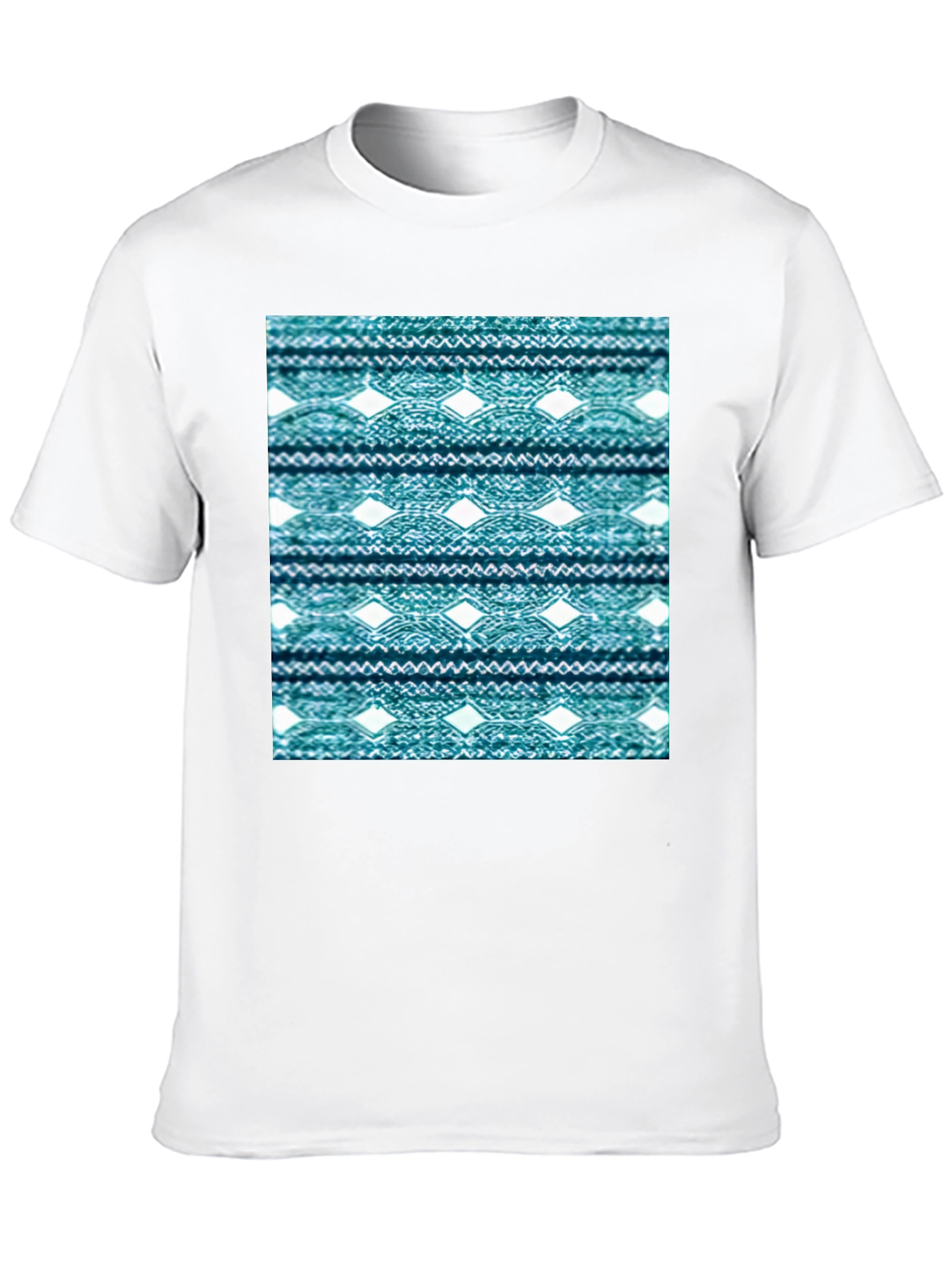 Ethnic Pattern Tee - Black Cotton Blend Shirt