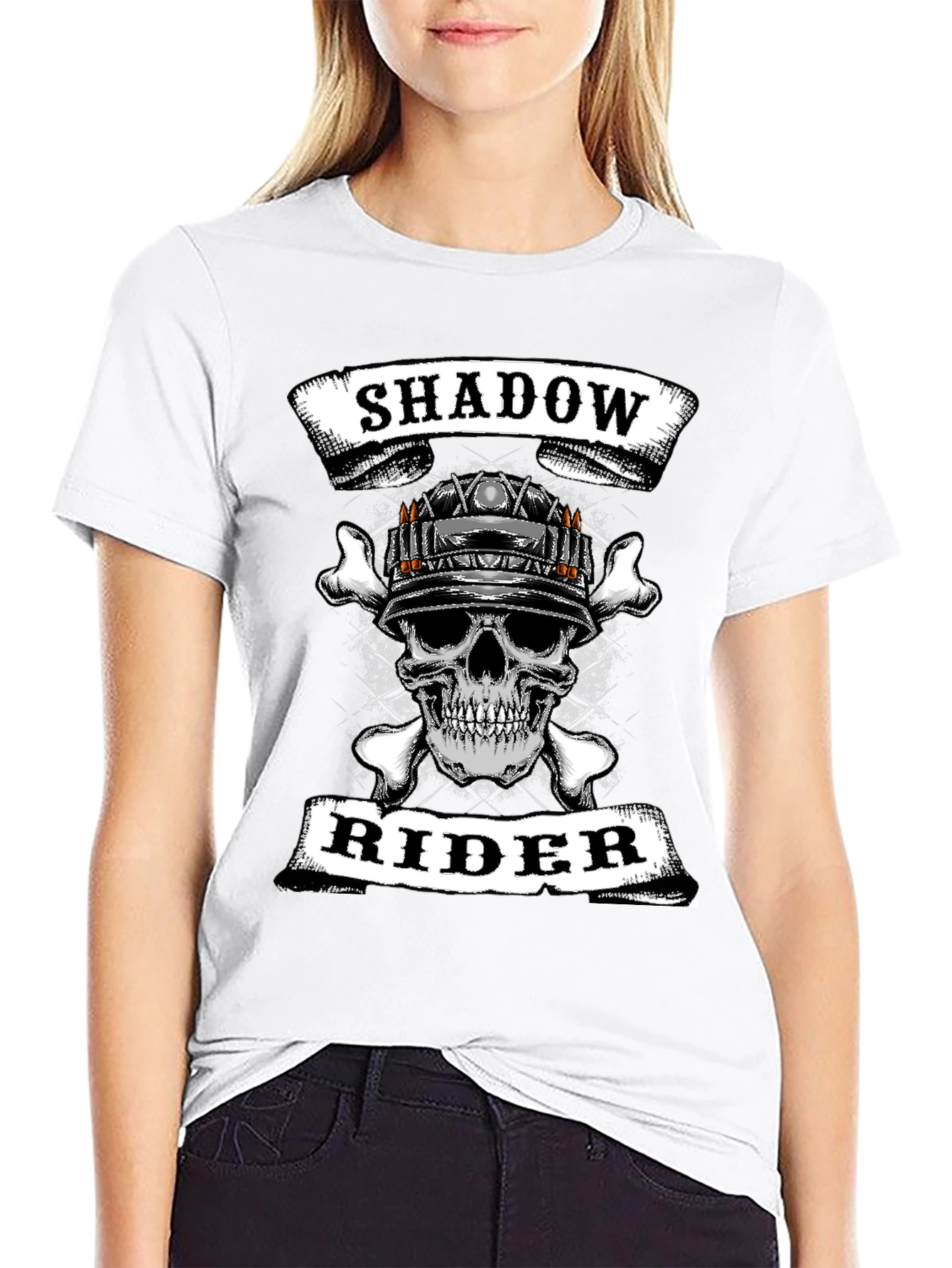 Shadow Rider Skull Graphic T-Shirt