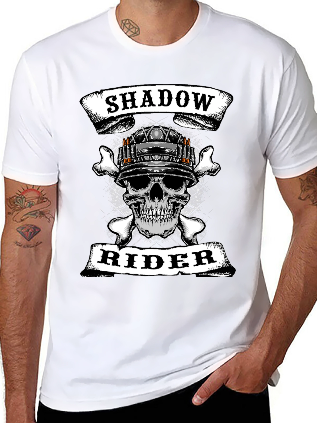 Shadow Rider Skull Graphic T-Shirt
