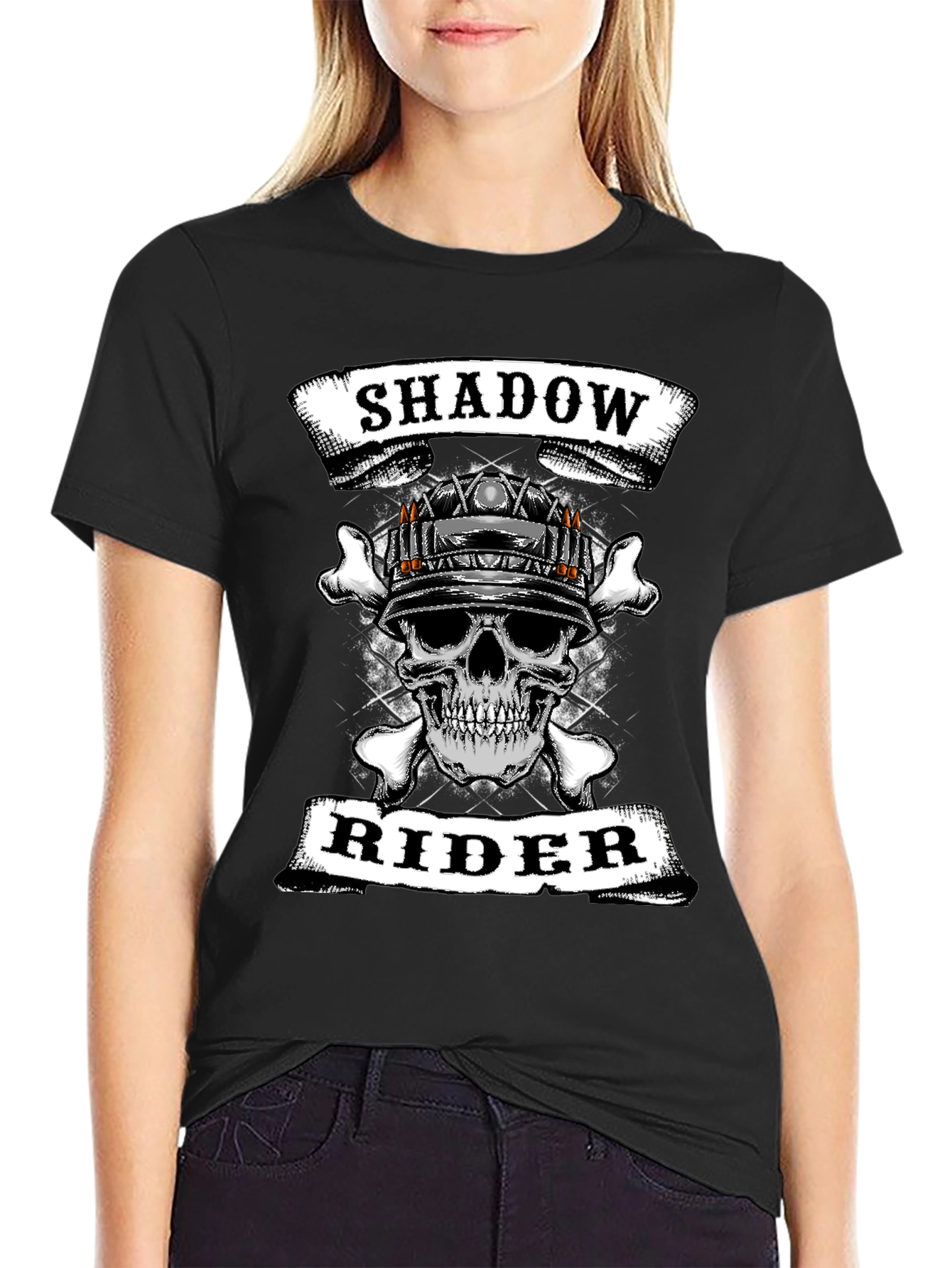 Shadow Rider Skull Graphic T-Shirt