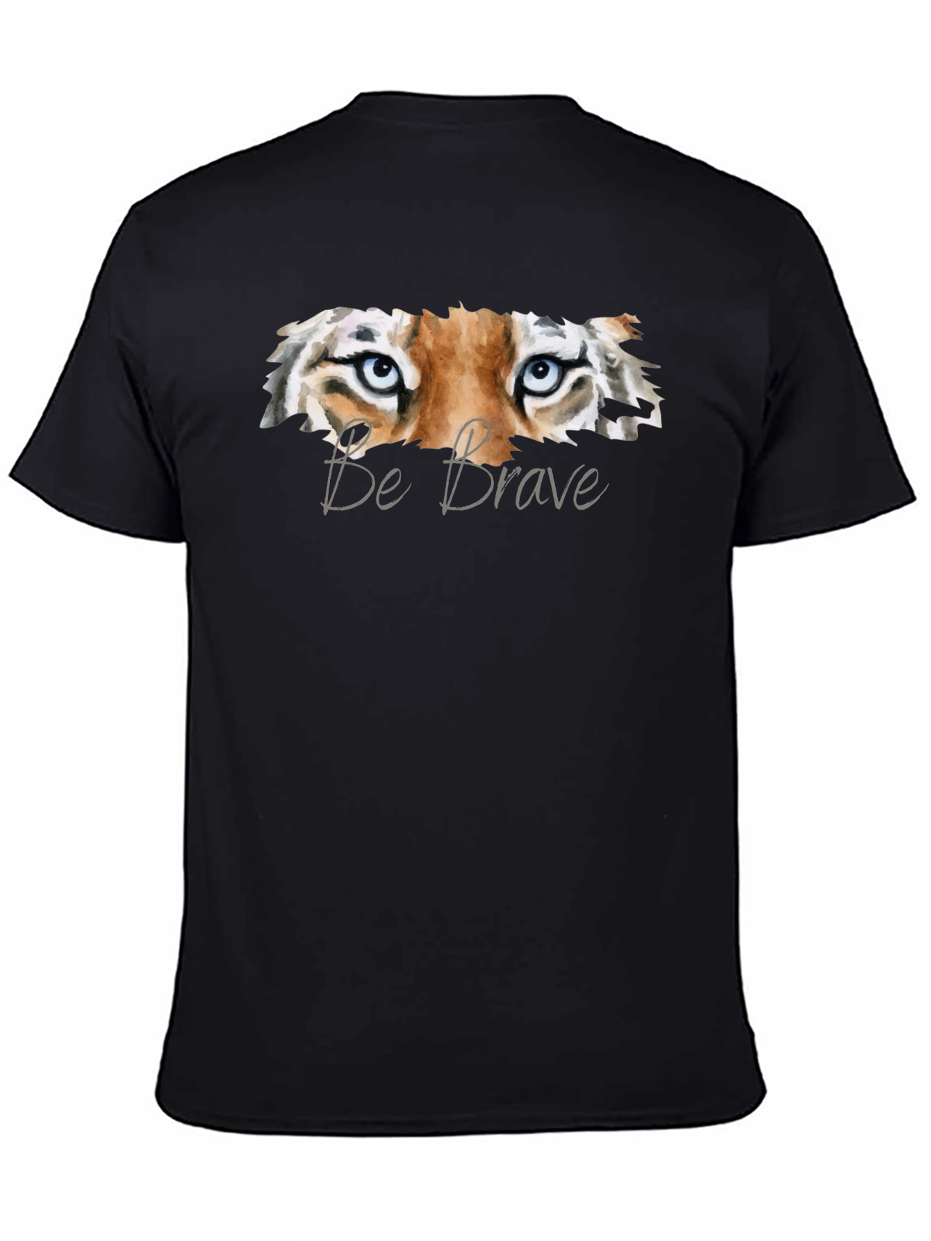 Be Brave Tiger Graphic Tee - Mens Black T-Shirt