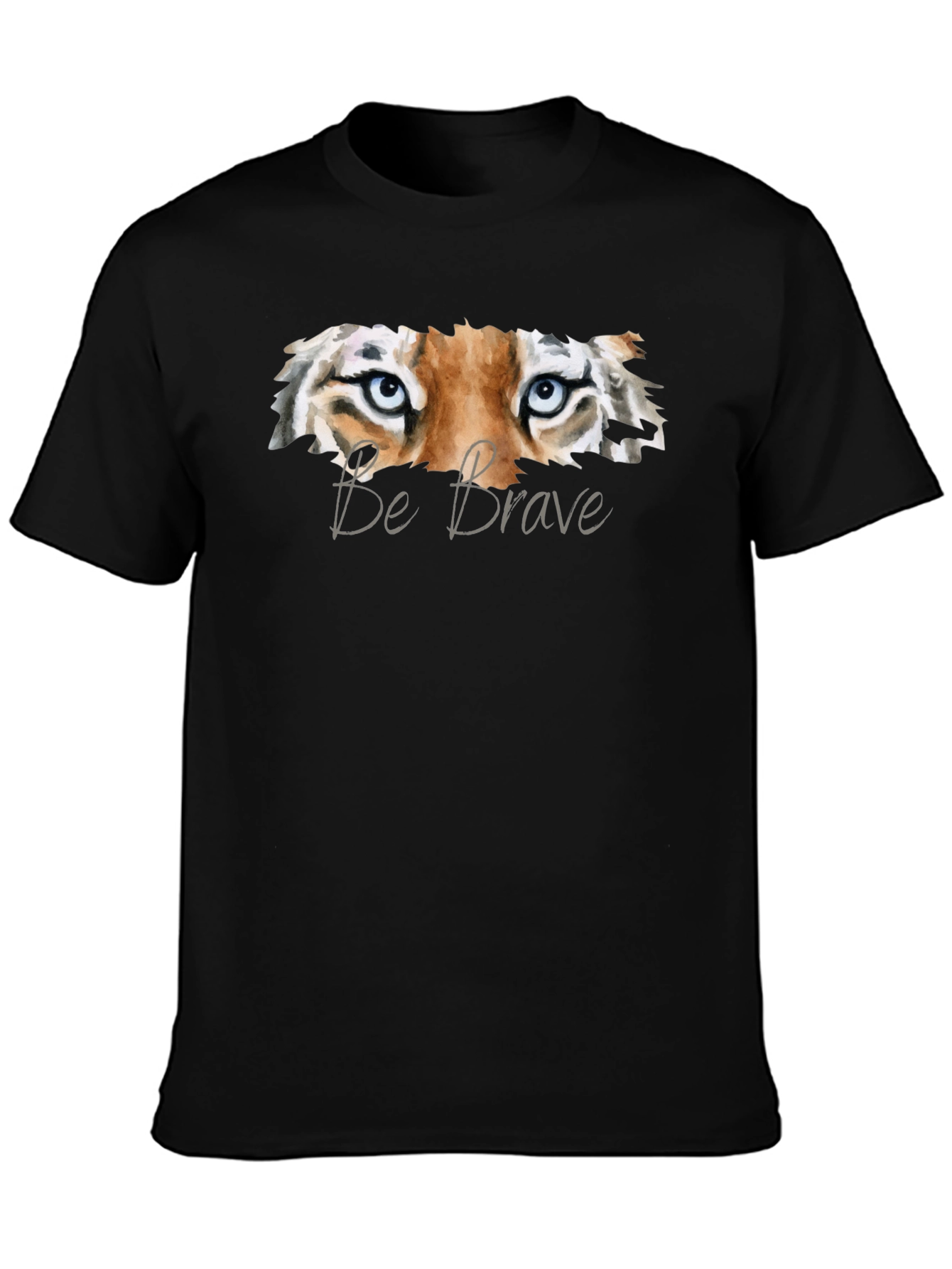 Be Brave Tiger Graphic Tee - Mens Black T-Shirt
