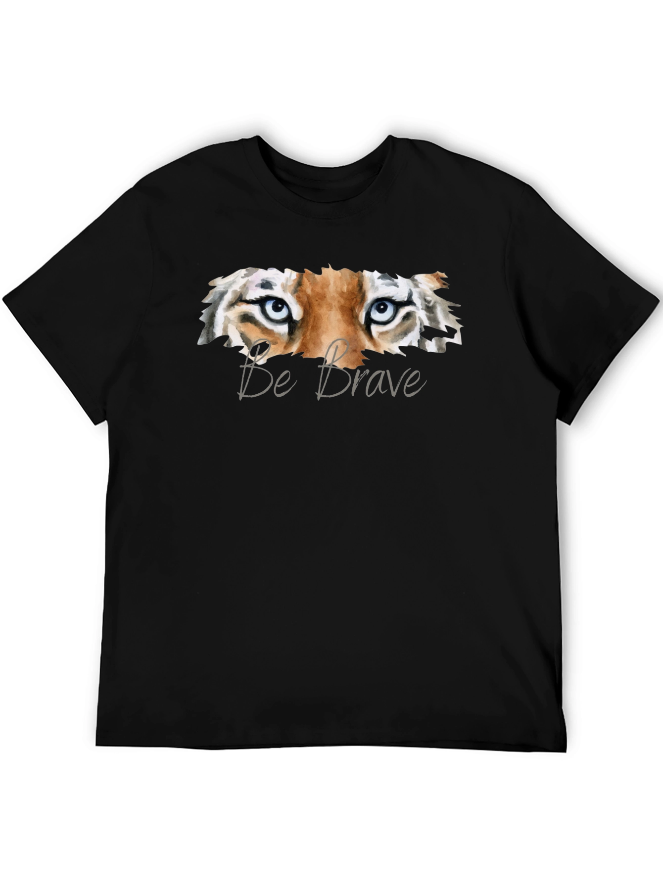 Be Brave Tiger Graphic Tee - Mens Black T-Shirt