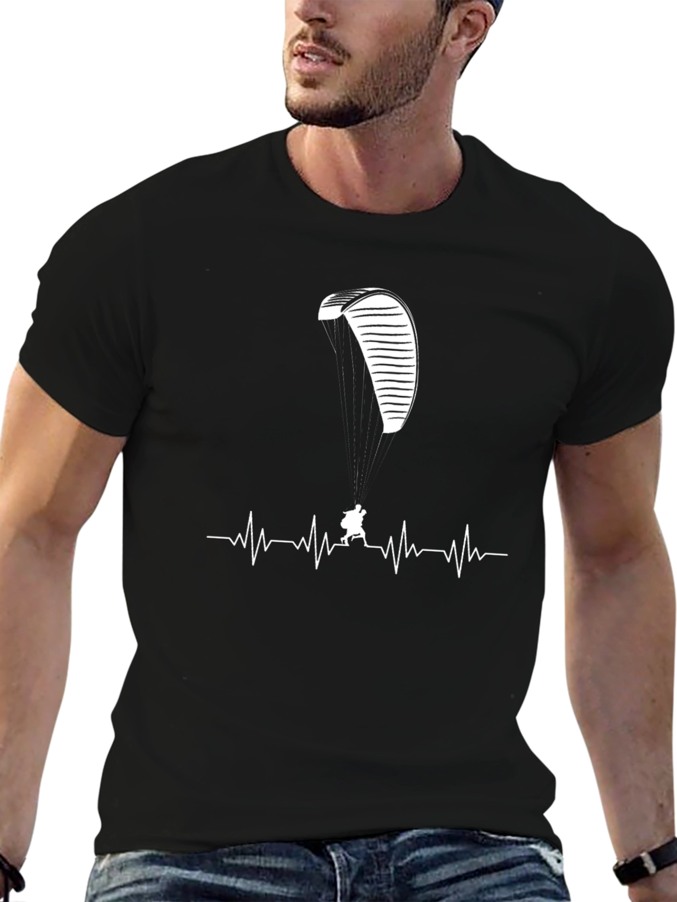 Paragliding Heartbeat Graphic Tee