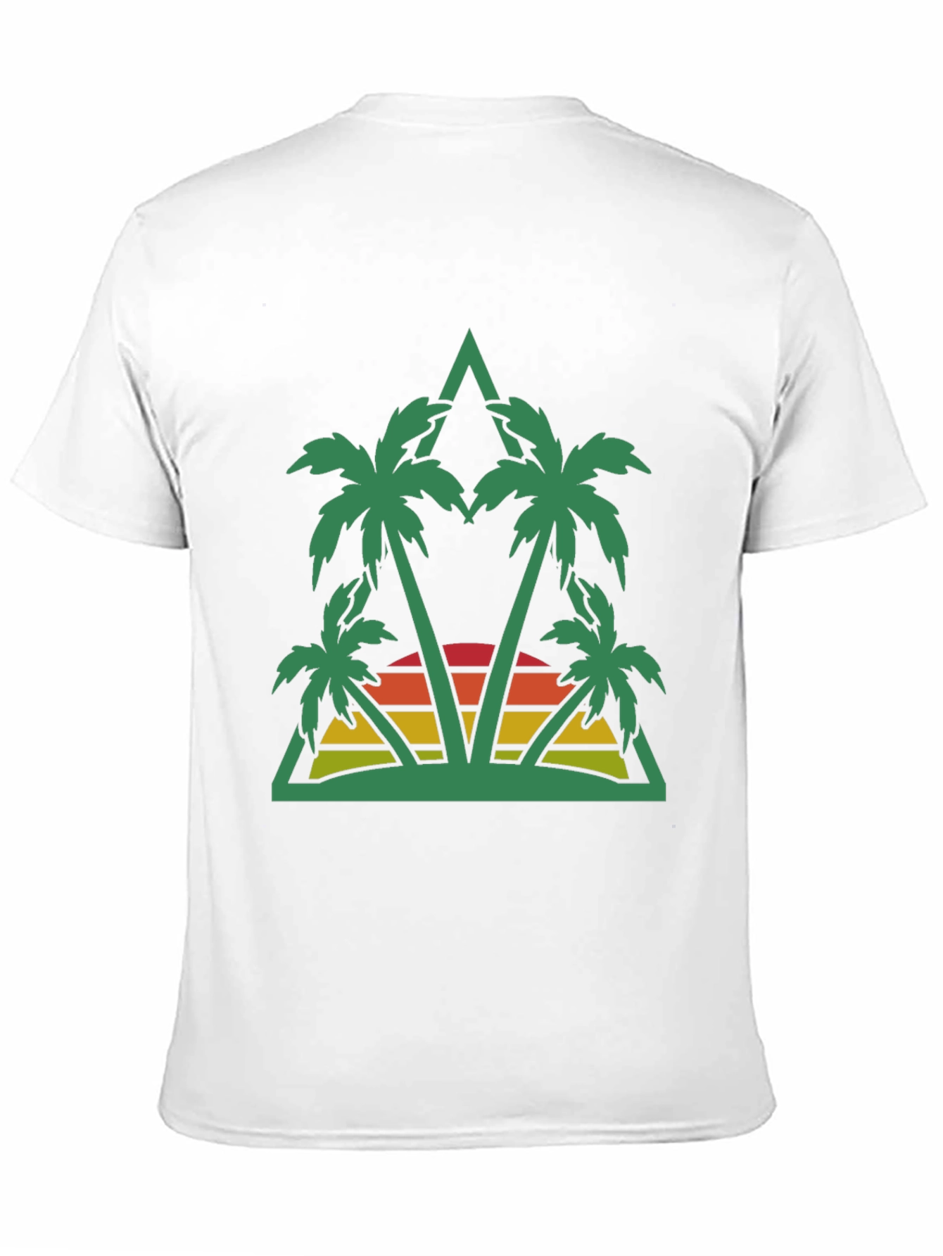 Tropical Palm Sunset Graphic Tee - Black