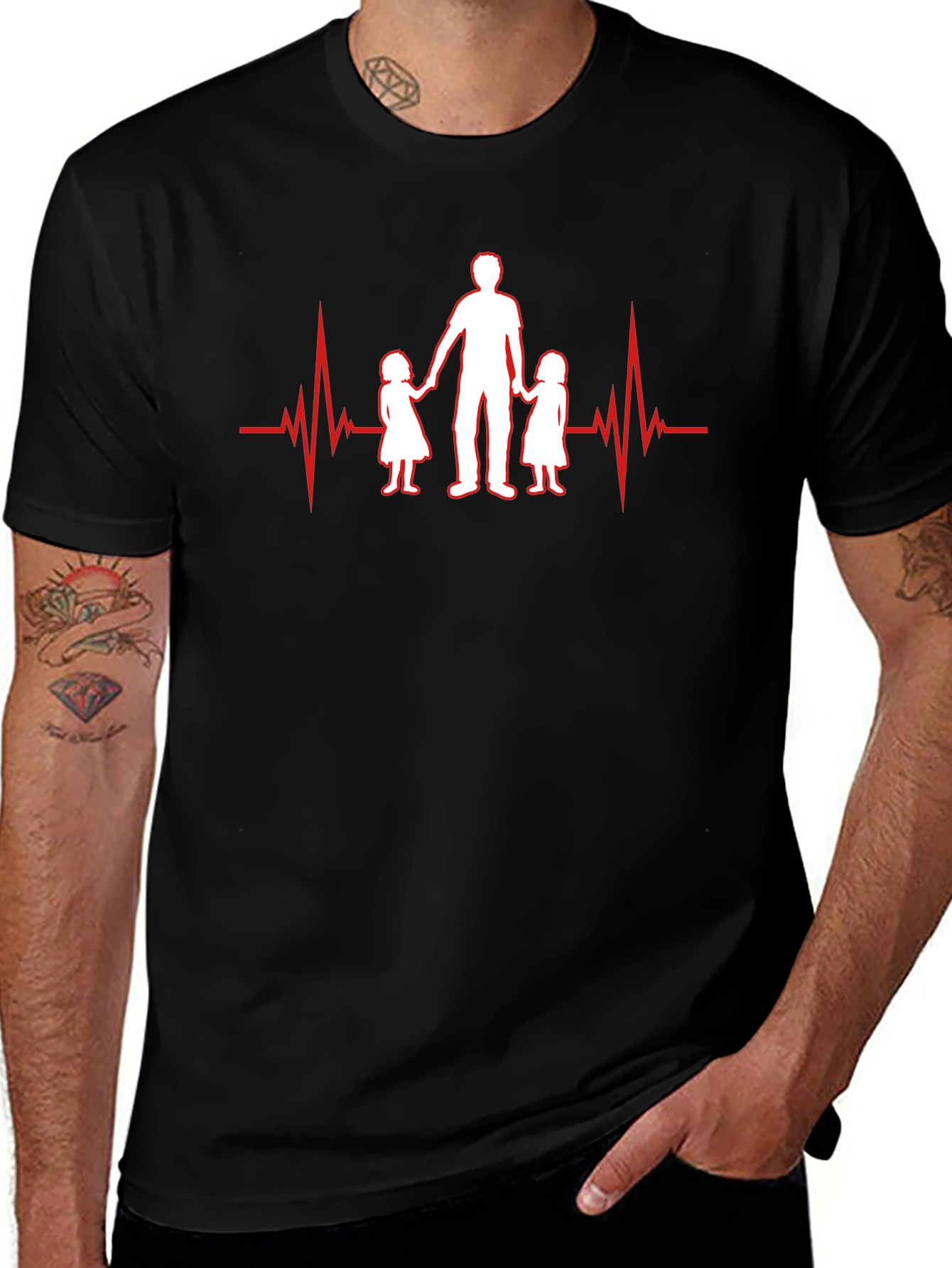 Dad Heartbeat T-Shirt - Father & Daughters