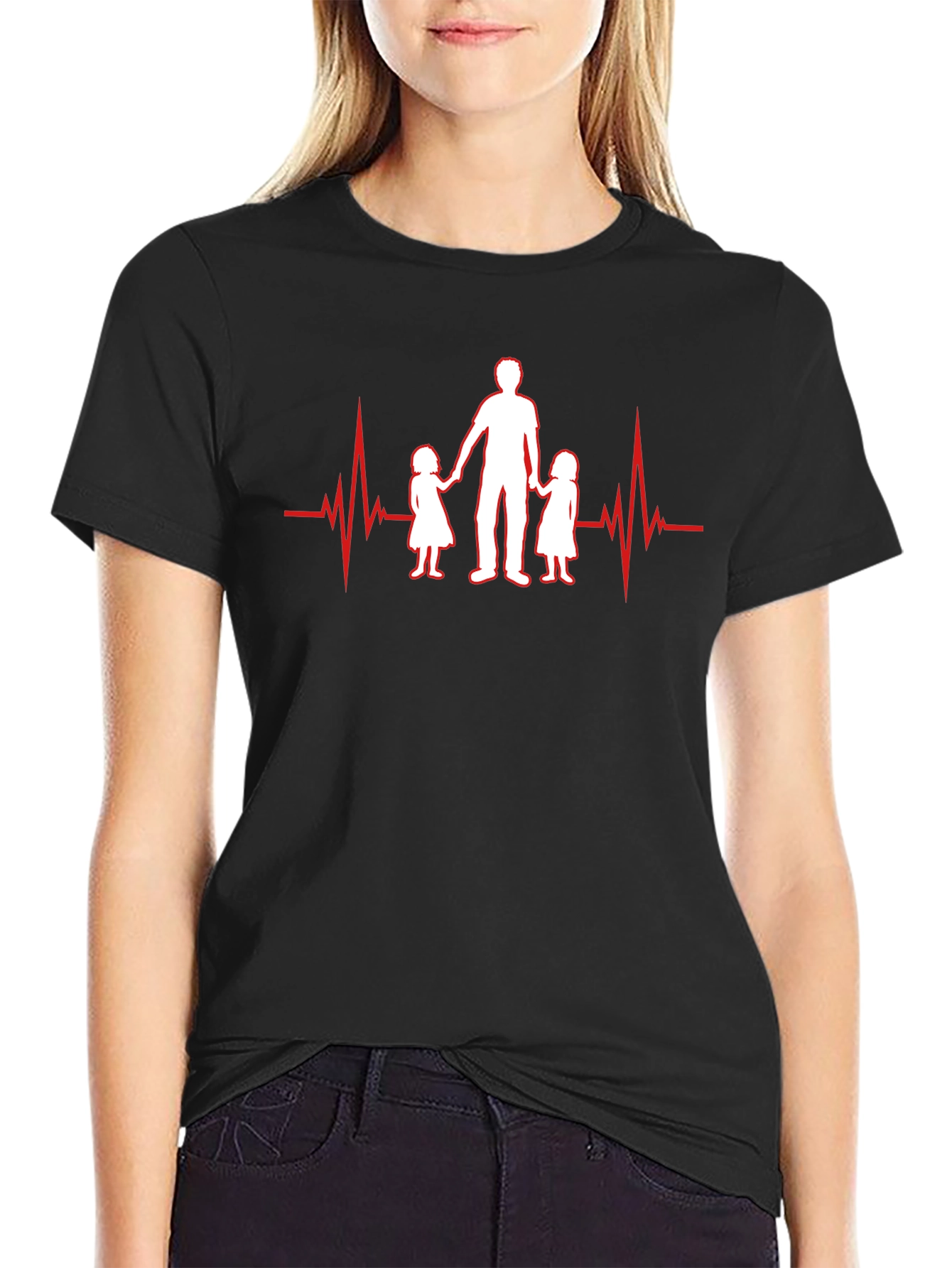 Dad Heartbeat T-Shirt - Father & Daughters