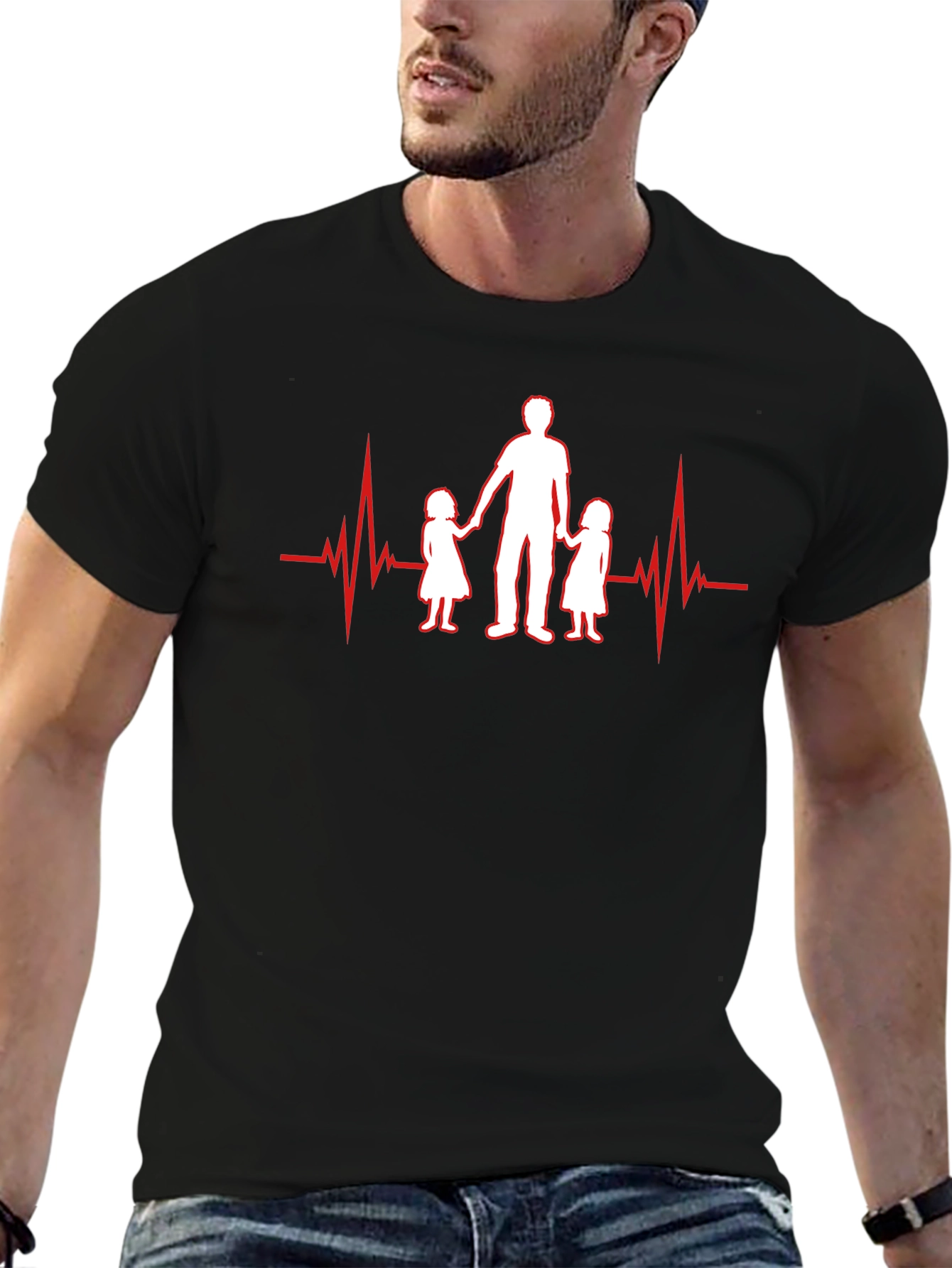 Dad Heartbeat T-Shirt - Father & Daughters