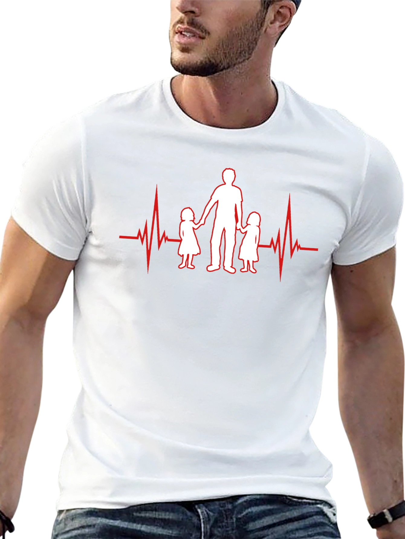 Dad Heartbeat T-Shirt - Father & Daughters