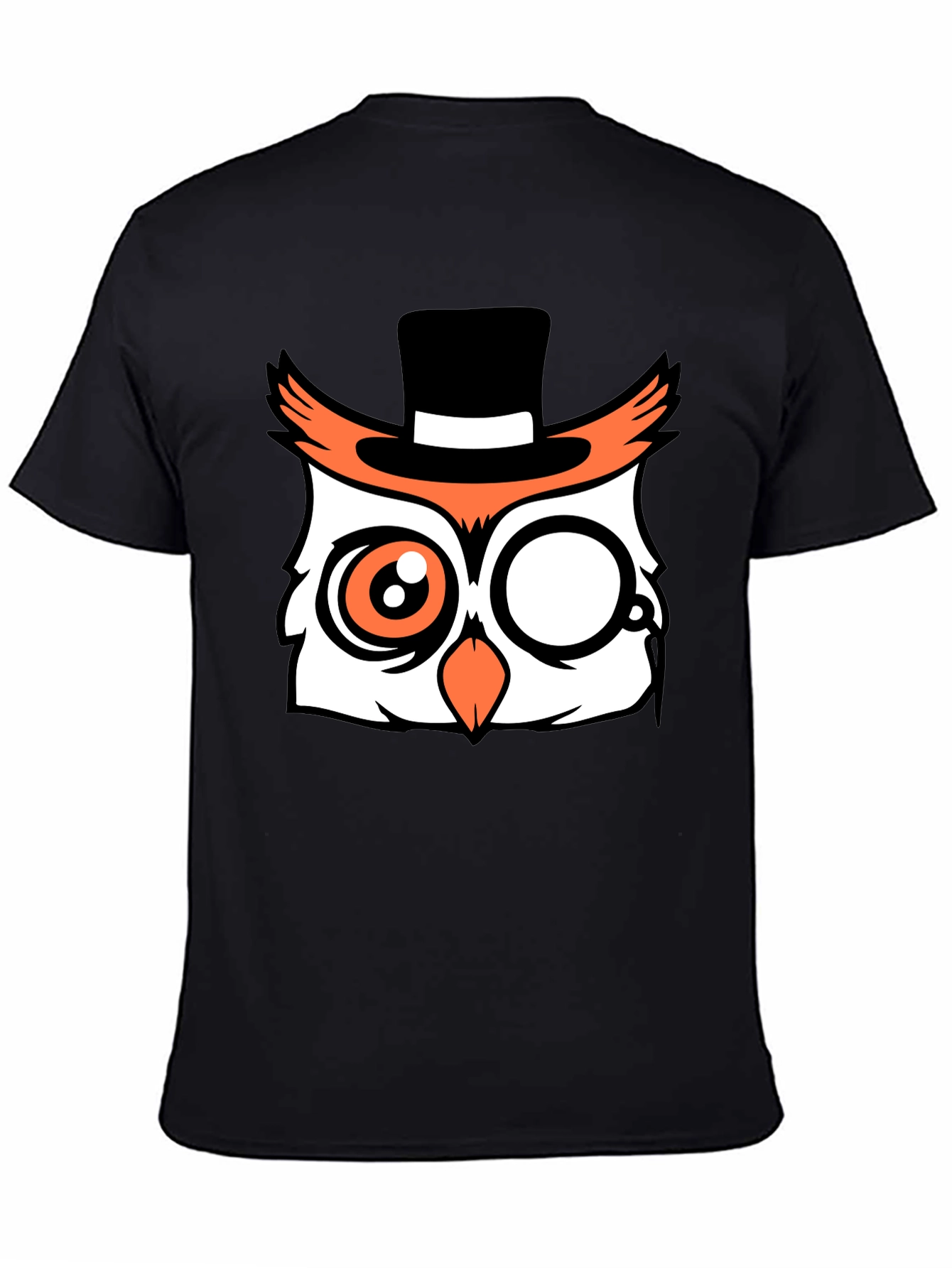 Mens Black Owl Graphic Tee