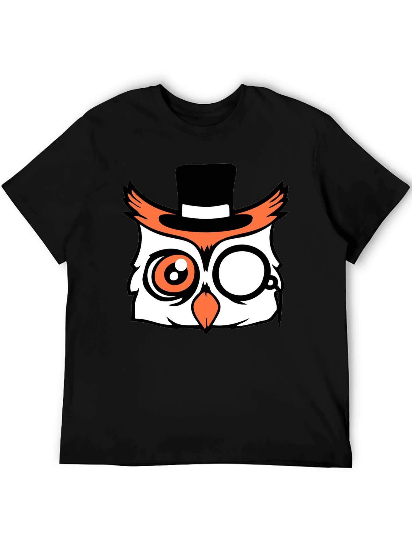 Mens Black Owl Graphic Tee