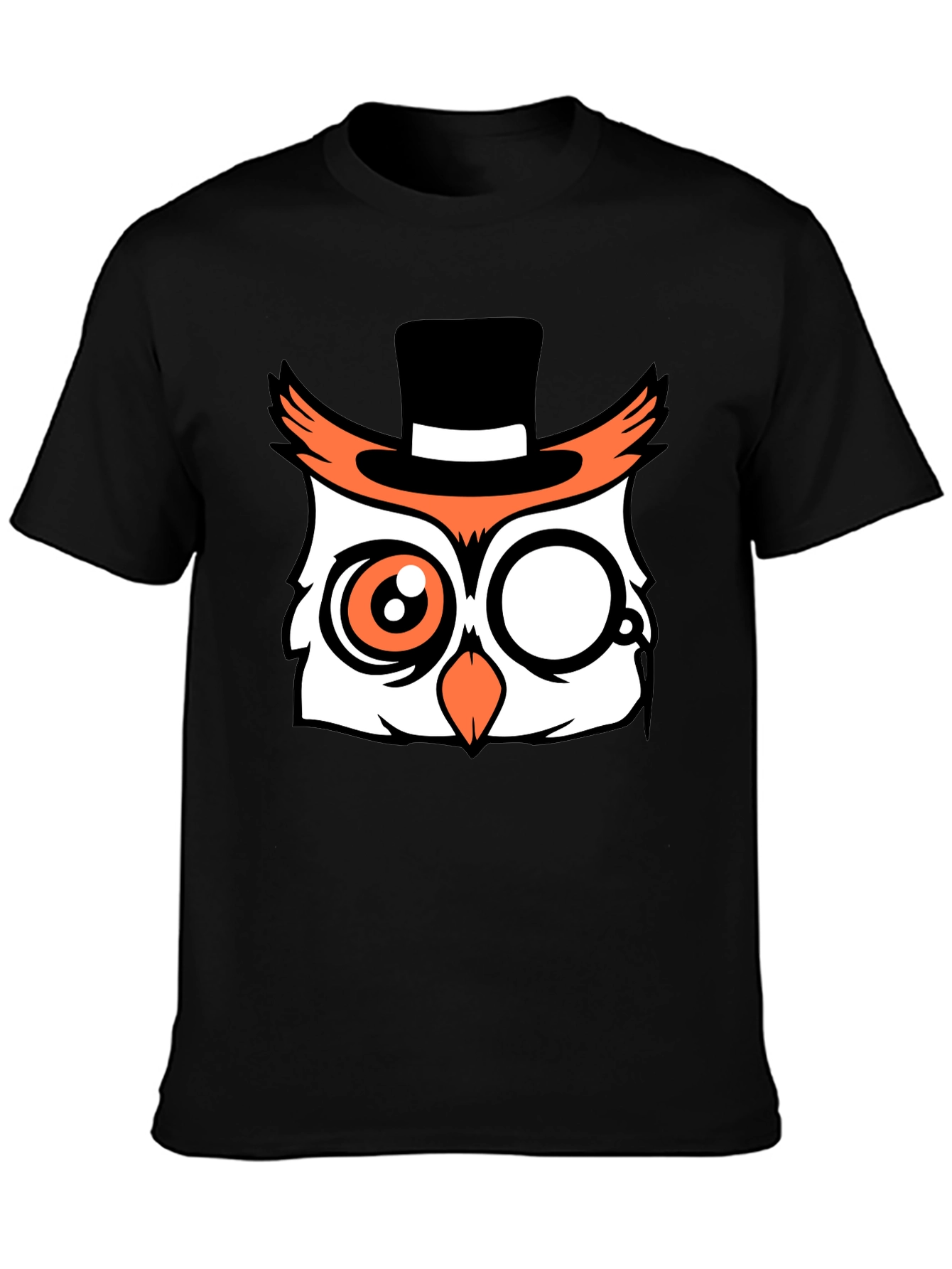 Mens Black Owl Graphic Tee