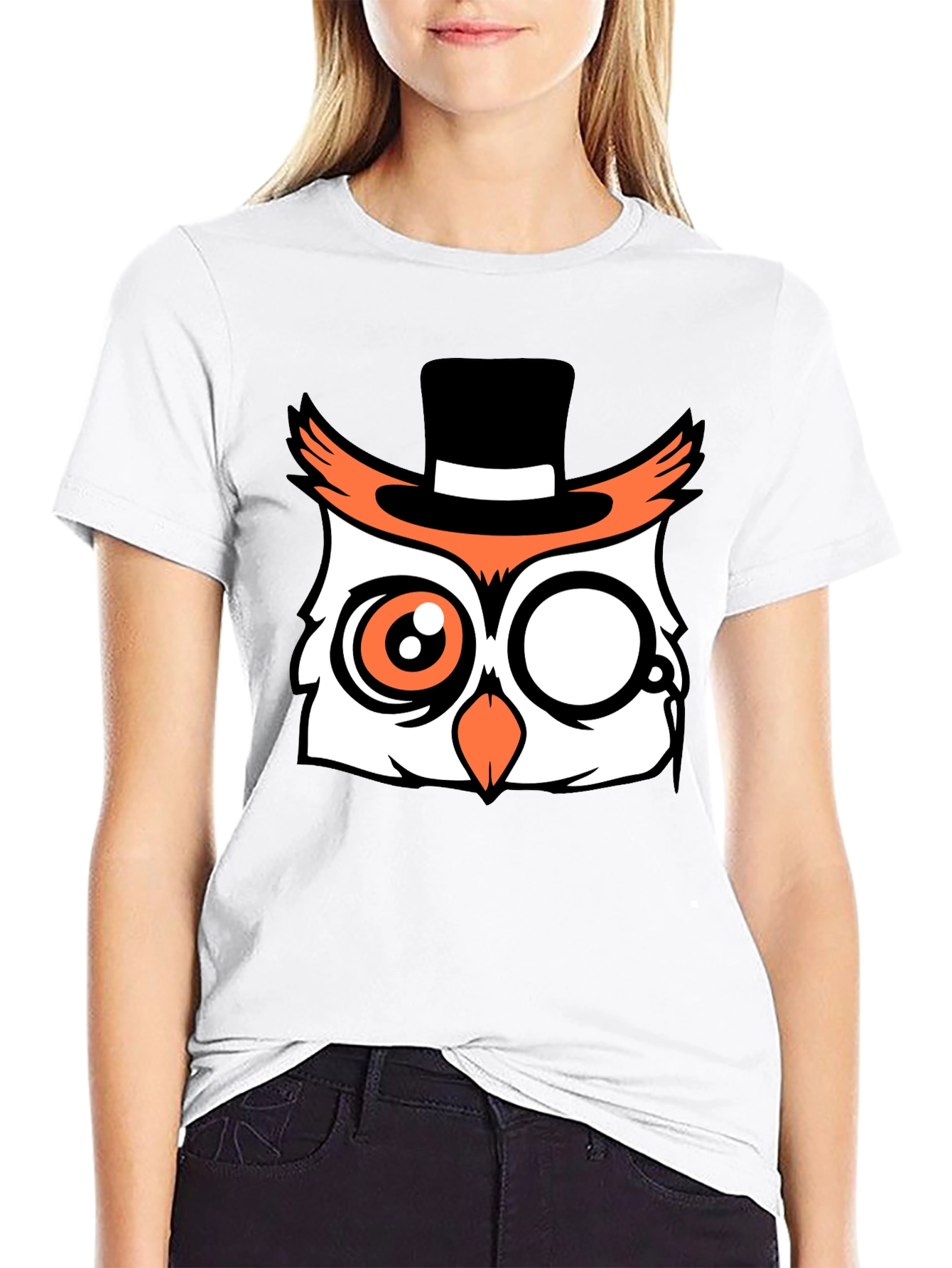 Mens Black Owl Graphic Tee
