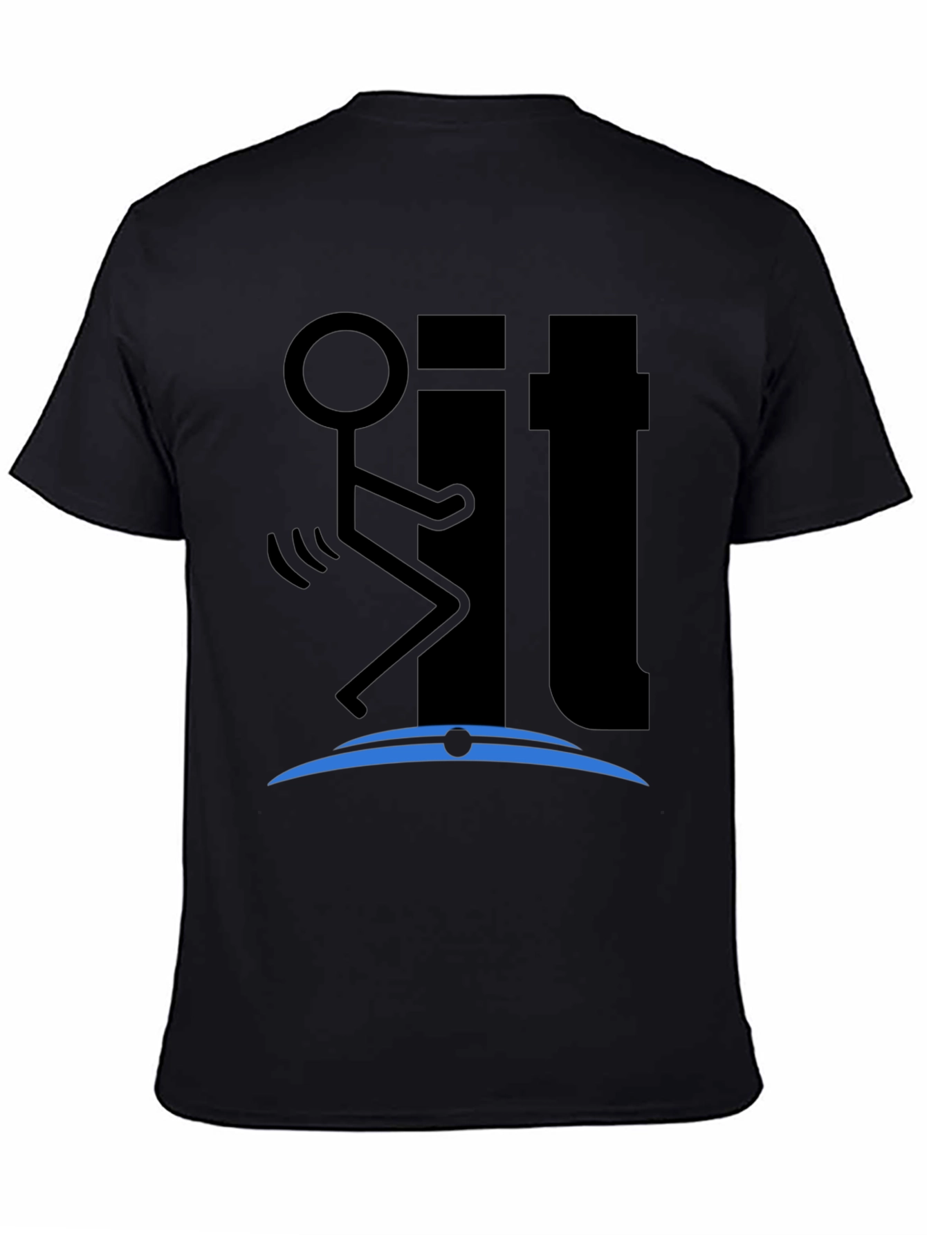 Funny Stick Figure F**k It T-Shirt - Black