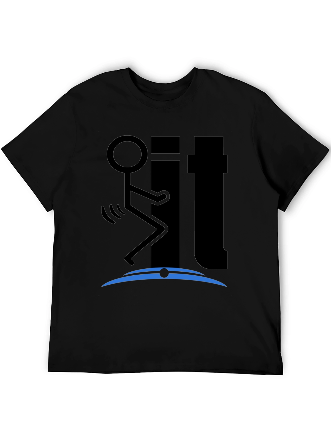 Funny Stick Figure F**k It T-Shirt - Black