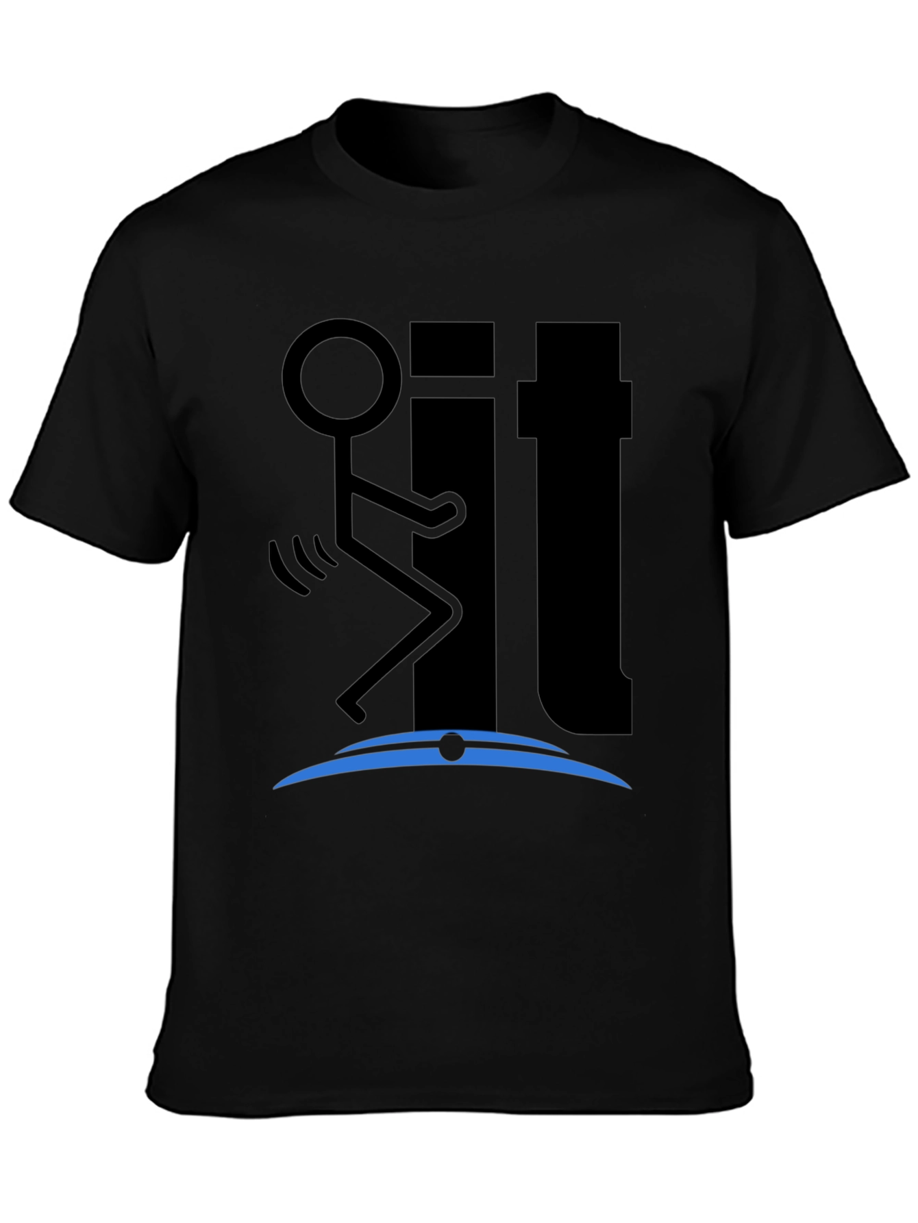 Funny Stick Figure F**k It T-Shirt - Black