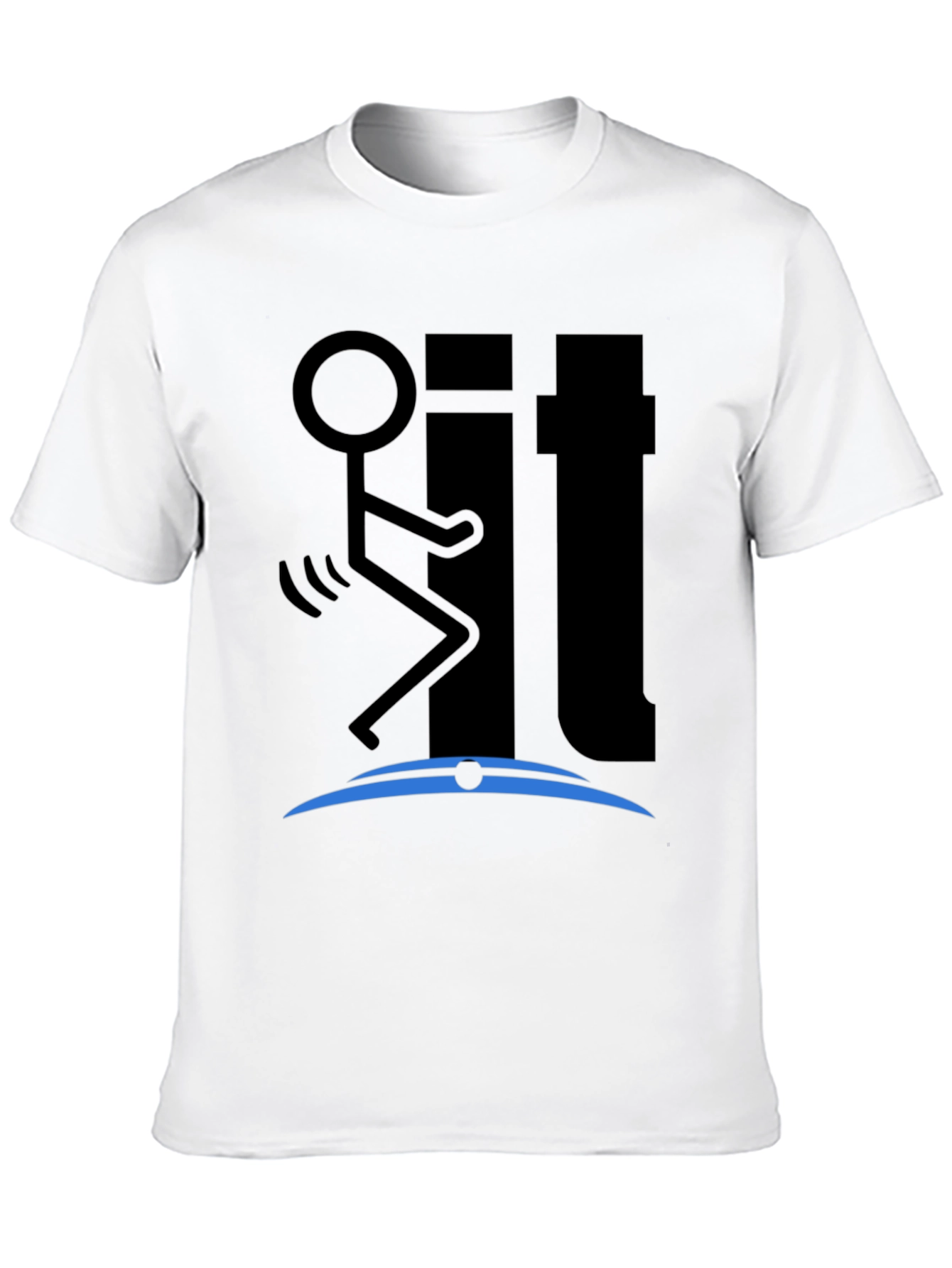Funny Stick Figure F**k It T-Shirt - Black