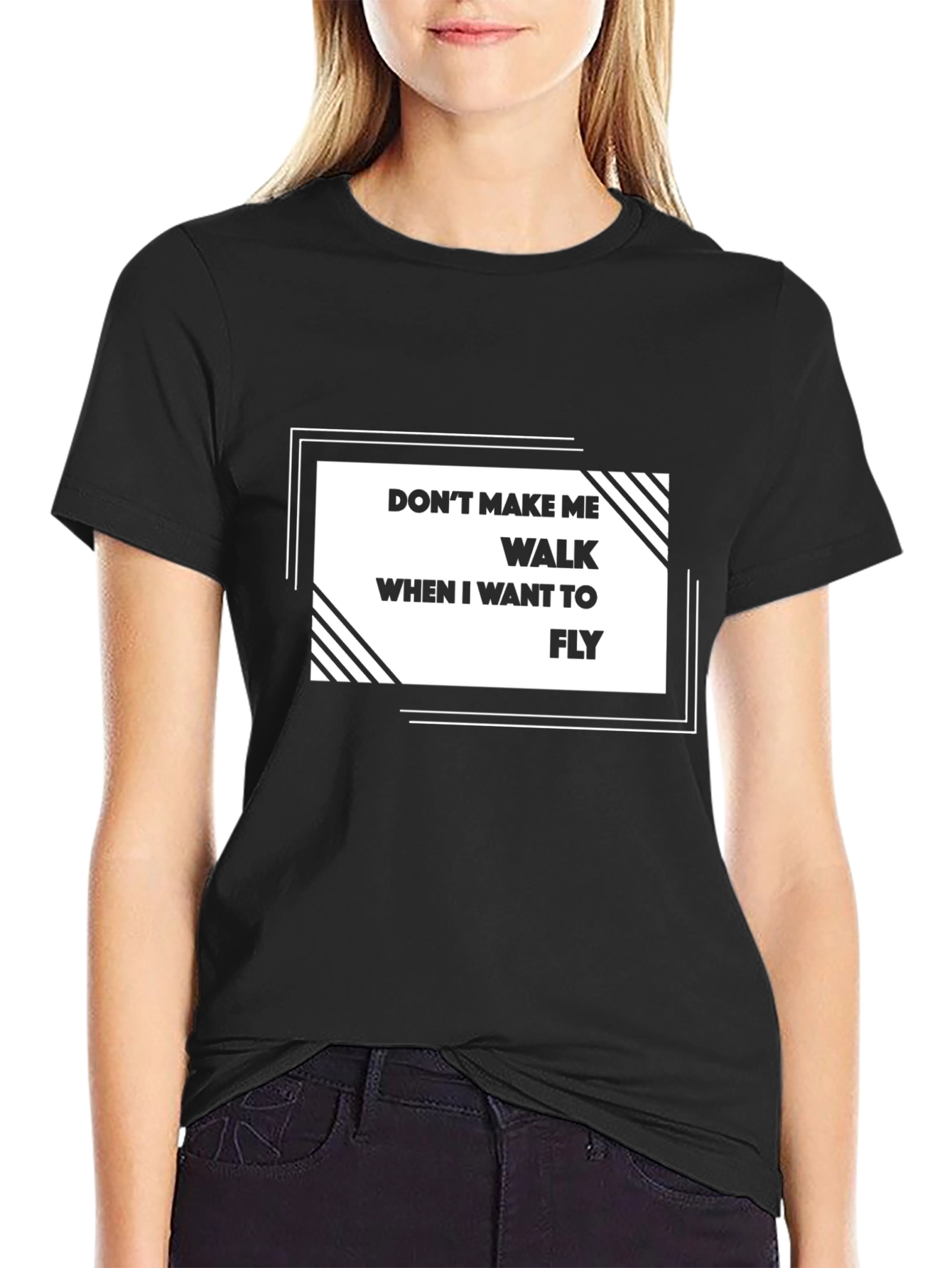 Fly High: Graphic Print Mens Black T-Shirt