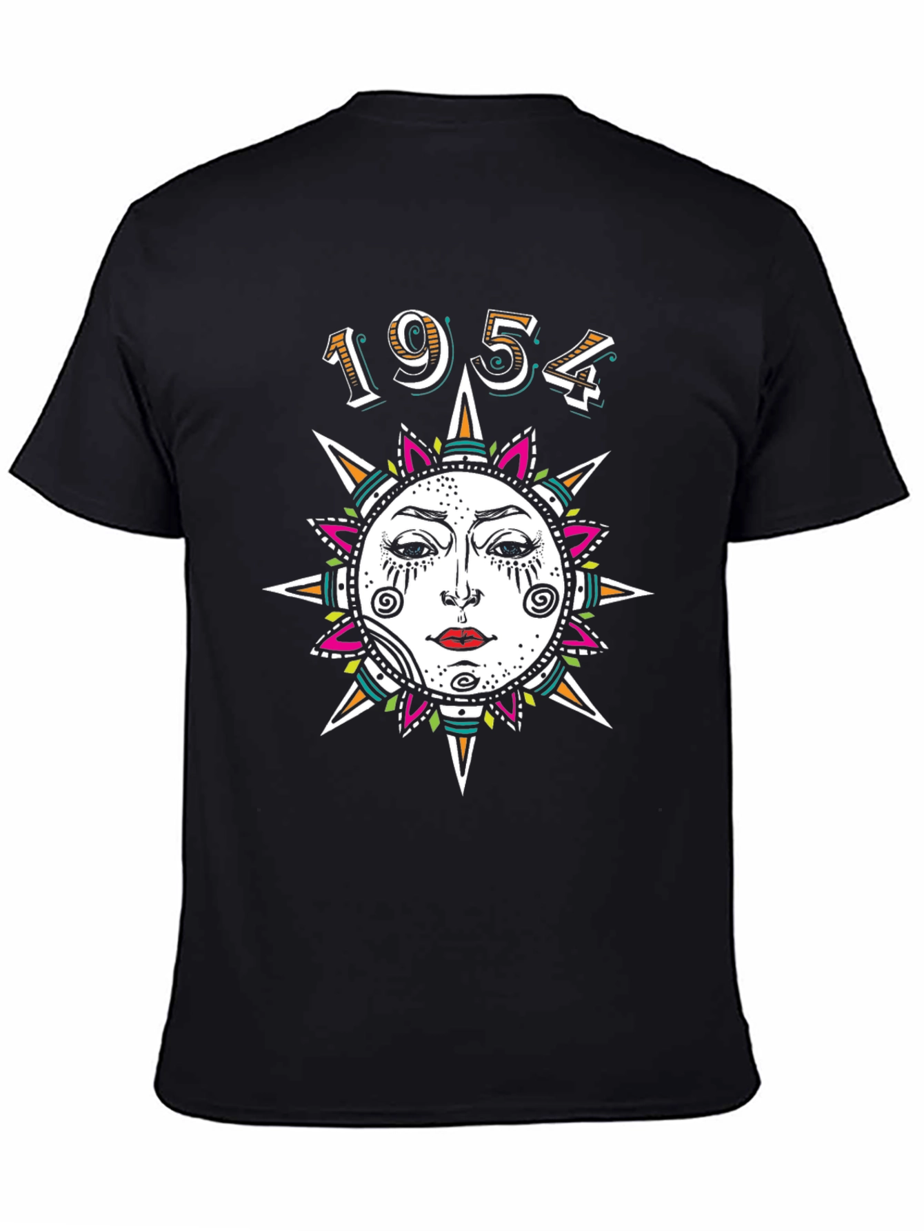 1954 Sun Graphic Print Black T-Shirt