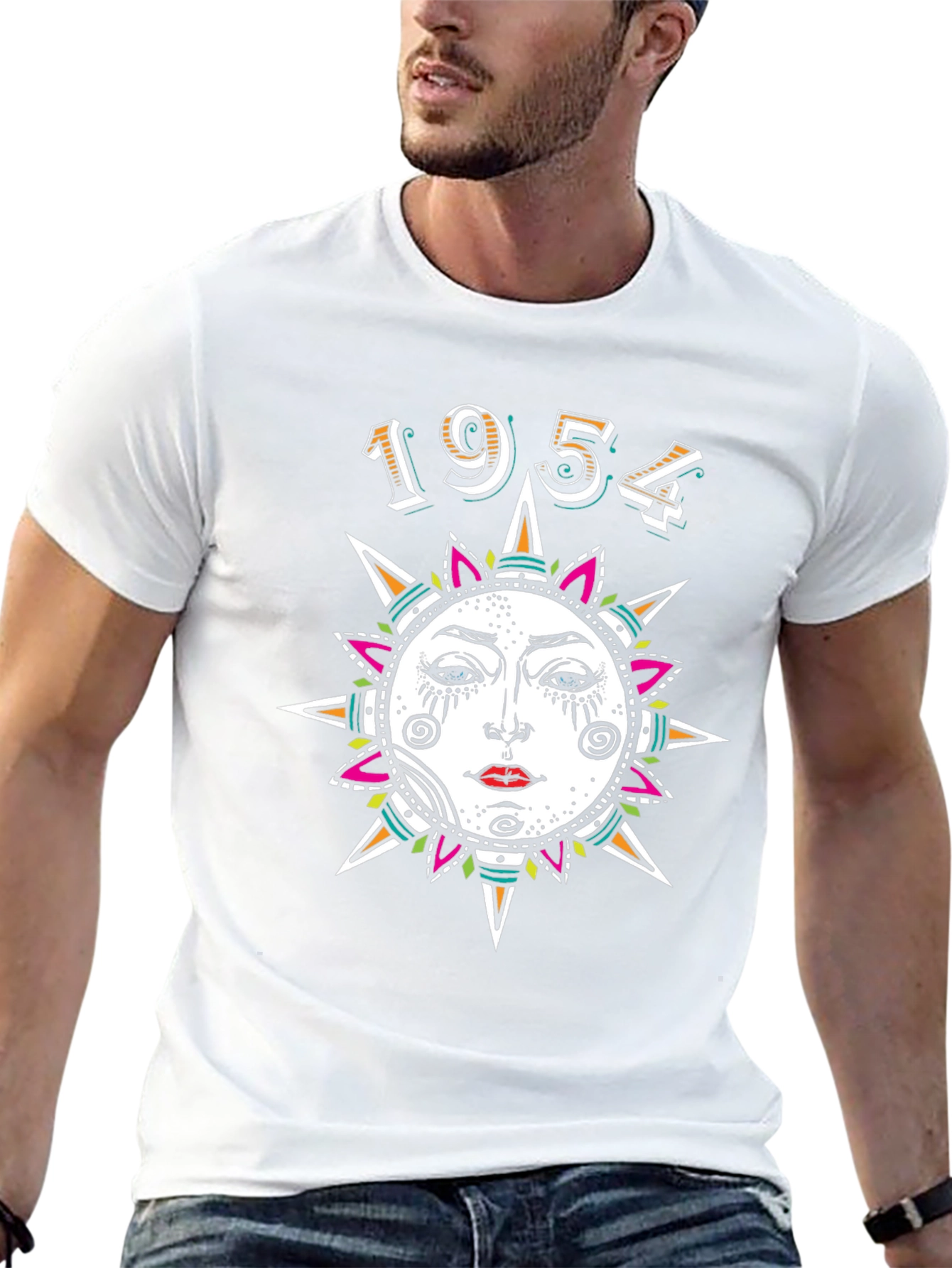 1954 Sun Graphic Print Black T-Shirt