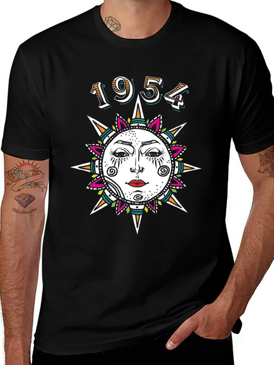 1954 Sun Graphic Print Black T-Shirt