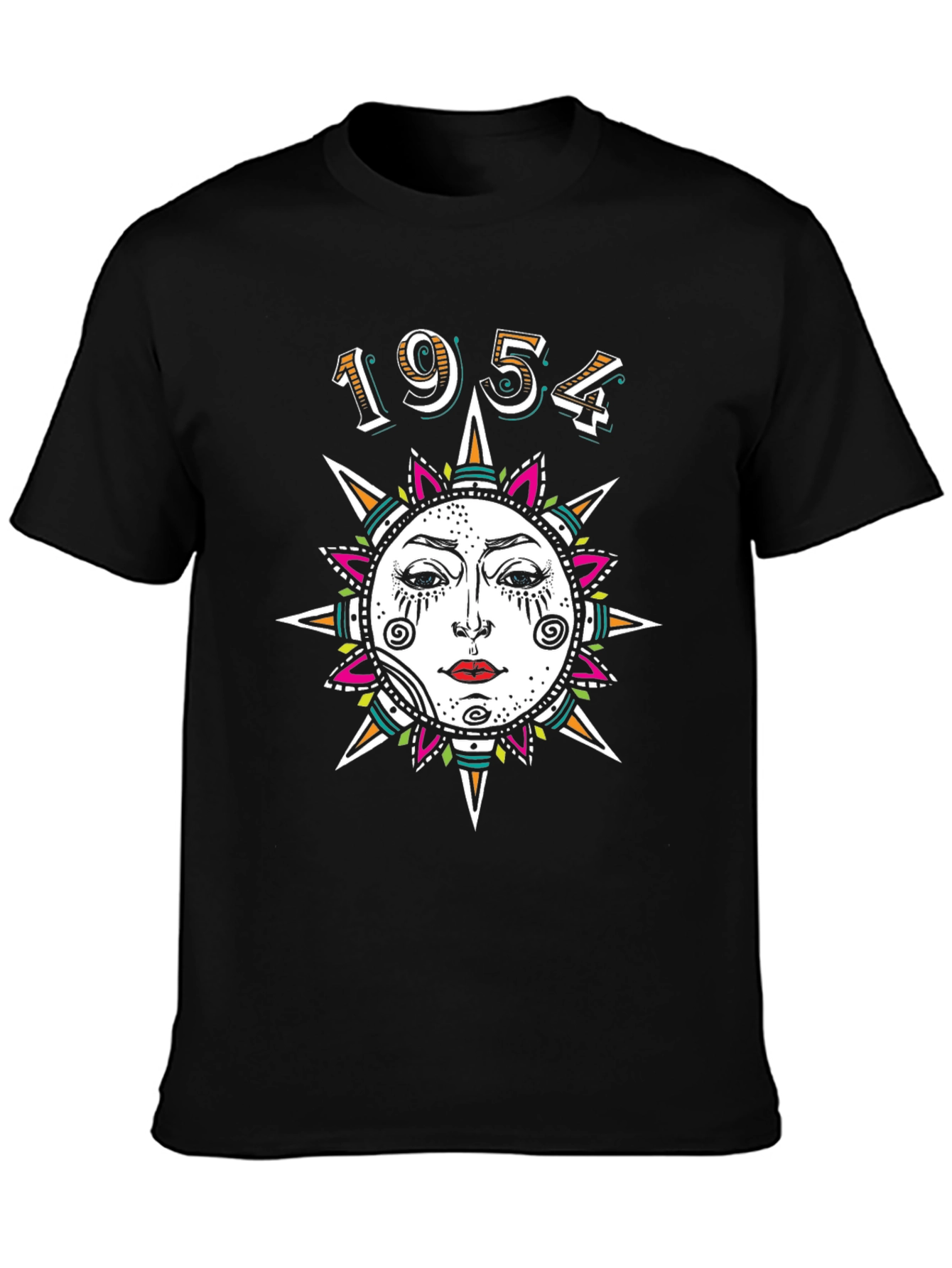 1954 Sun Graphic Print Black T-Shirt