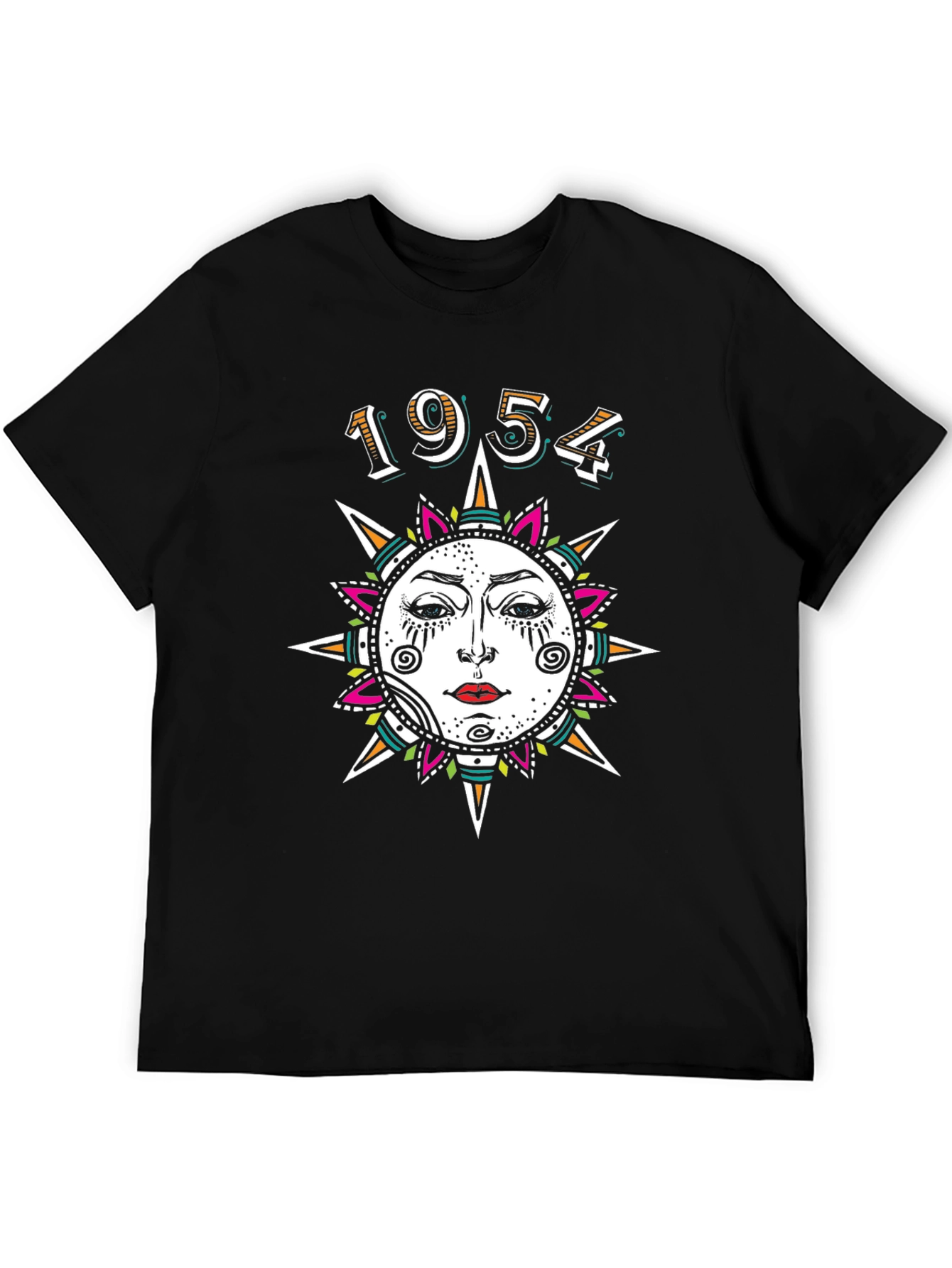 1954 Sun Graphic Print Black T-Shirt