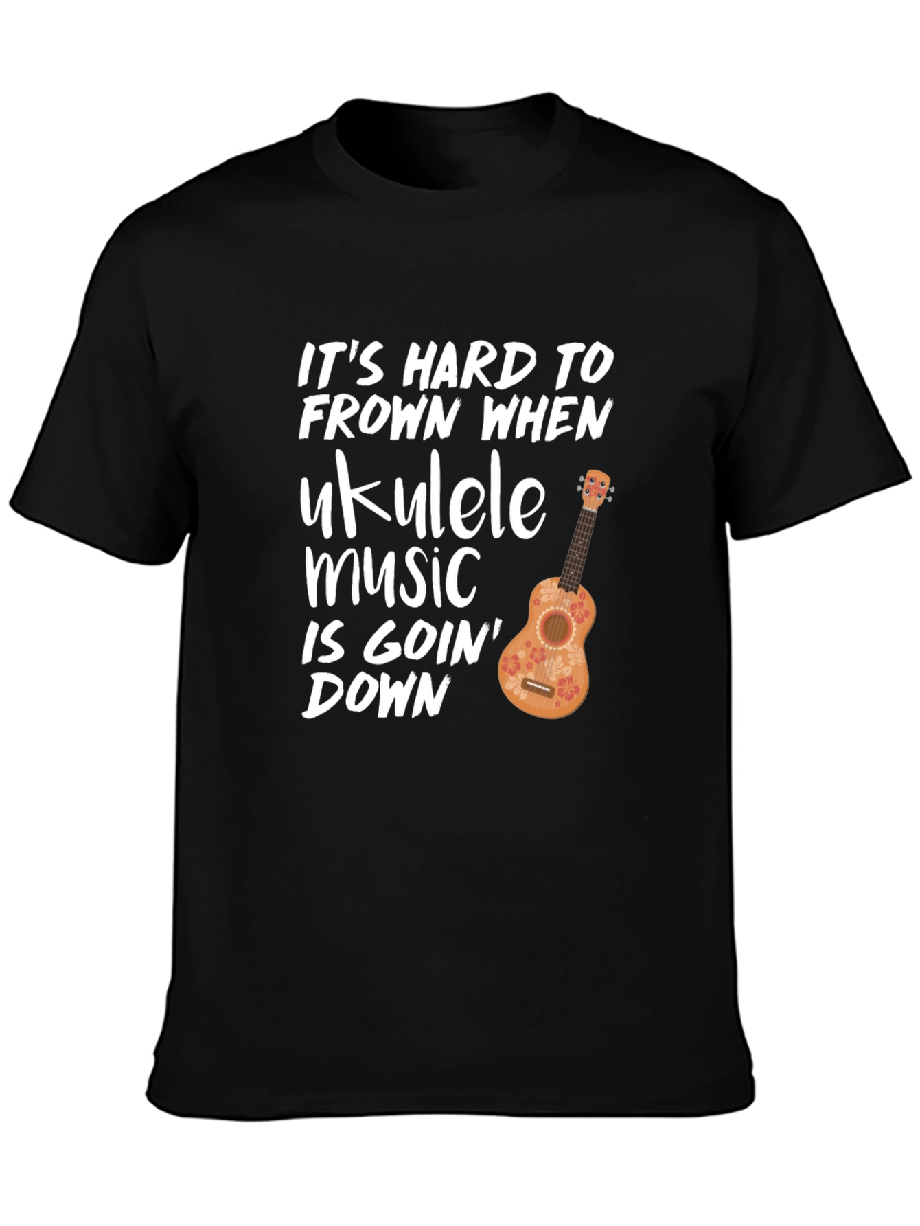 Ukulele Music T-Shirt - Hard to Frown Graphic Tee