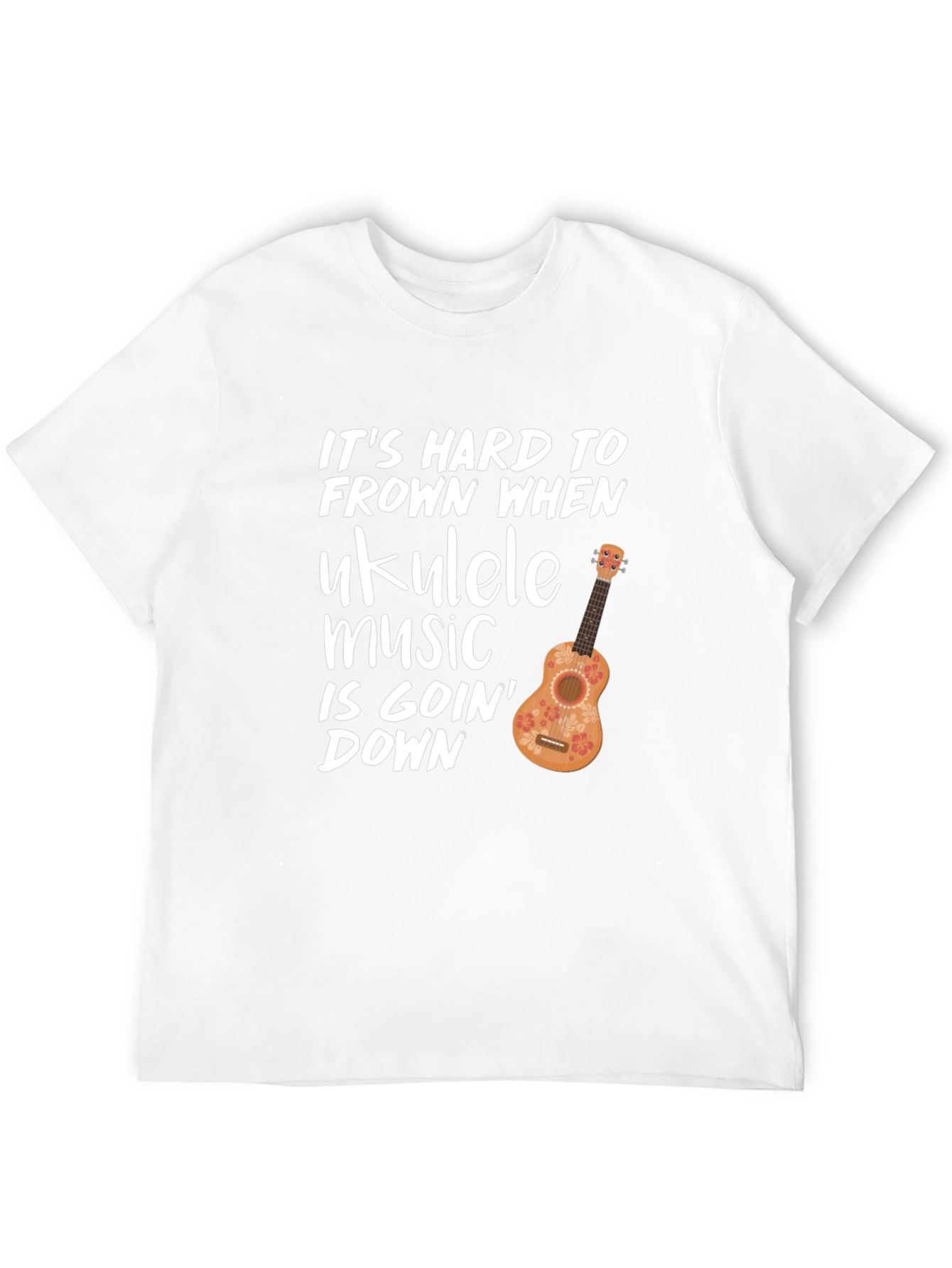 Ukulele Music T-Shirt - Hard to Frown Graphic Tee
