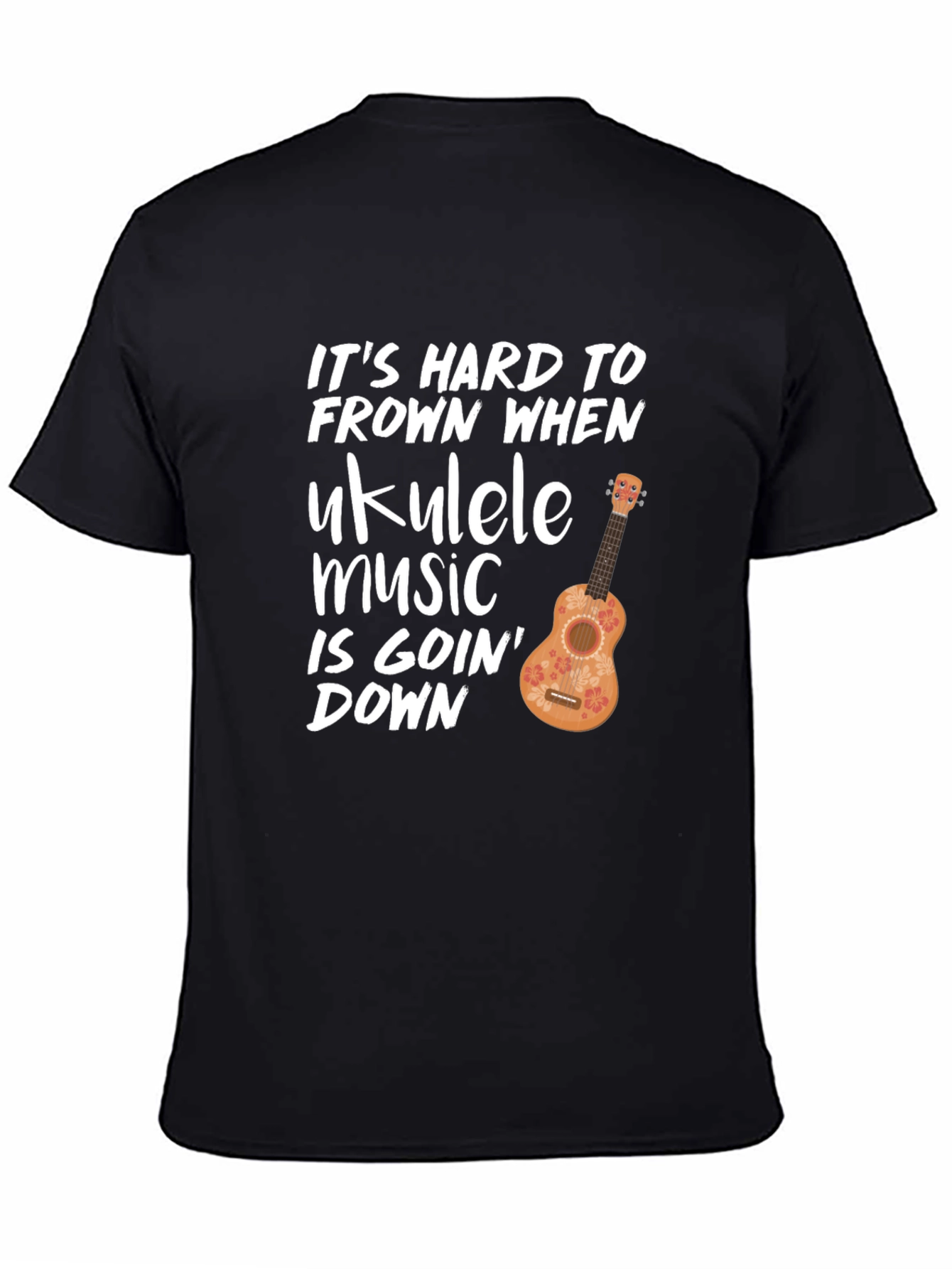 Ukulele Music T-Shirt - Hard to Frown Graphic Tee