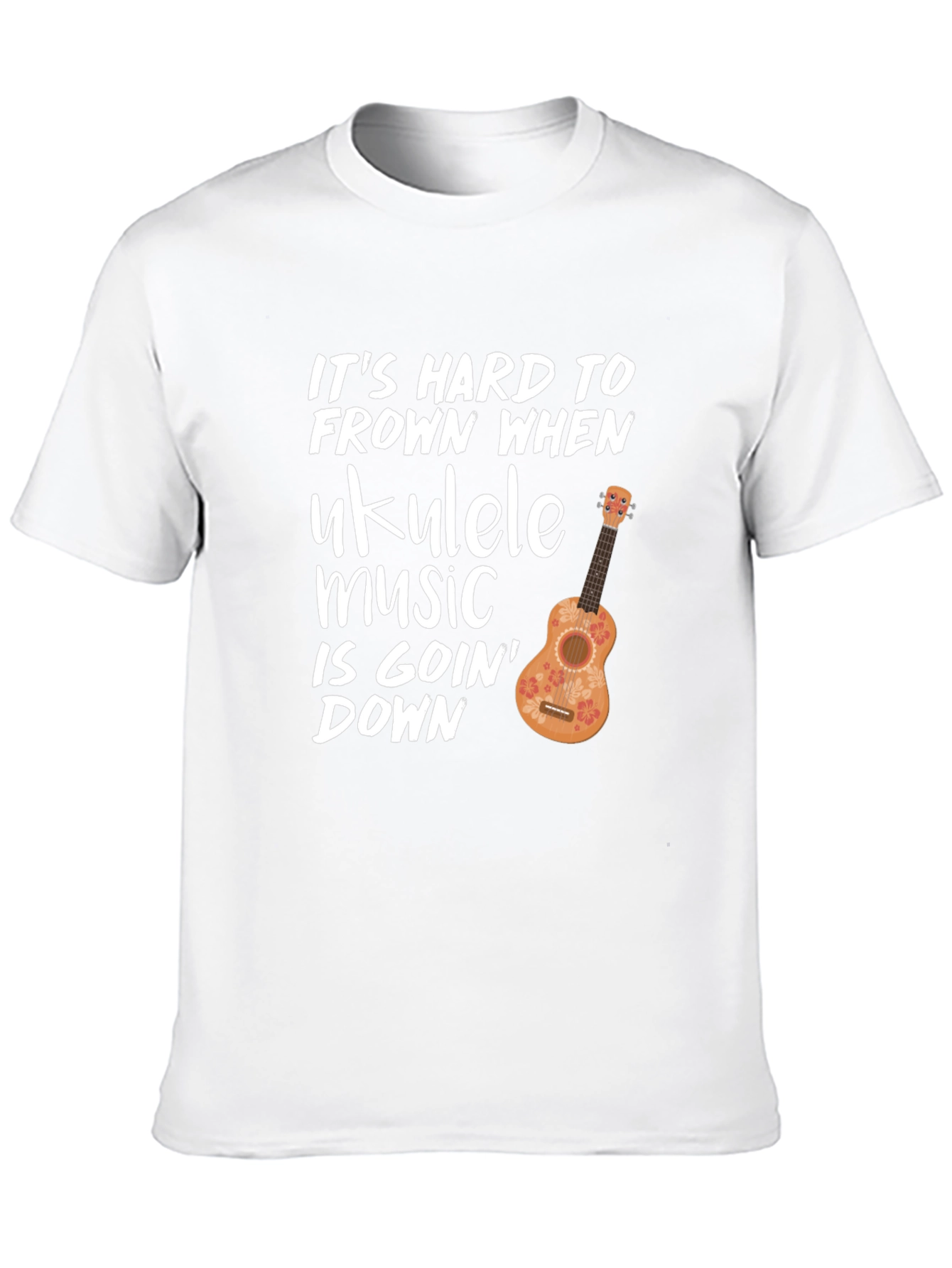 Ukulele Music T-Shirt - Hard to Frown Graphic Tee