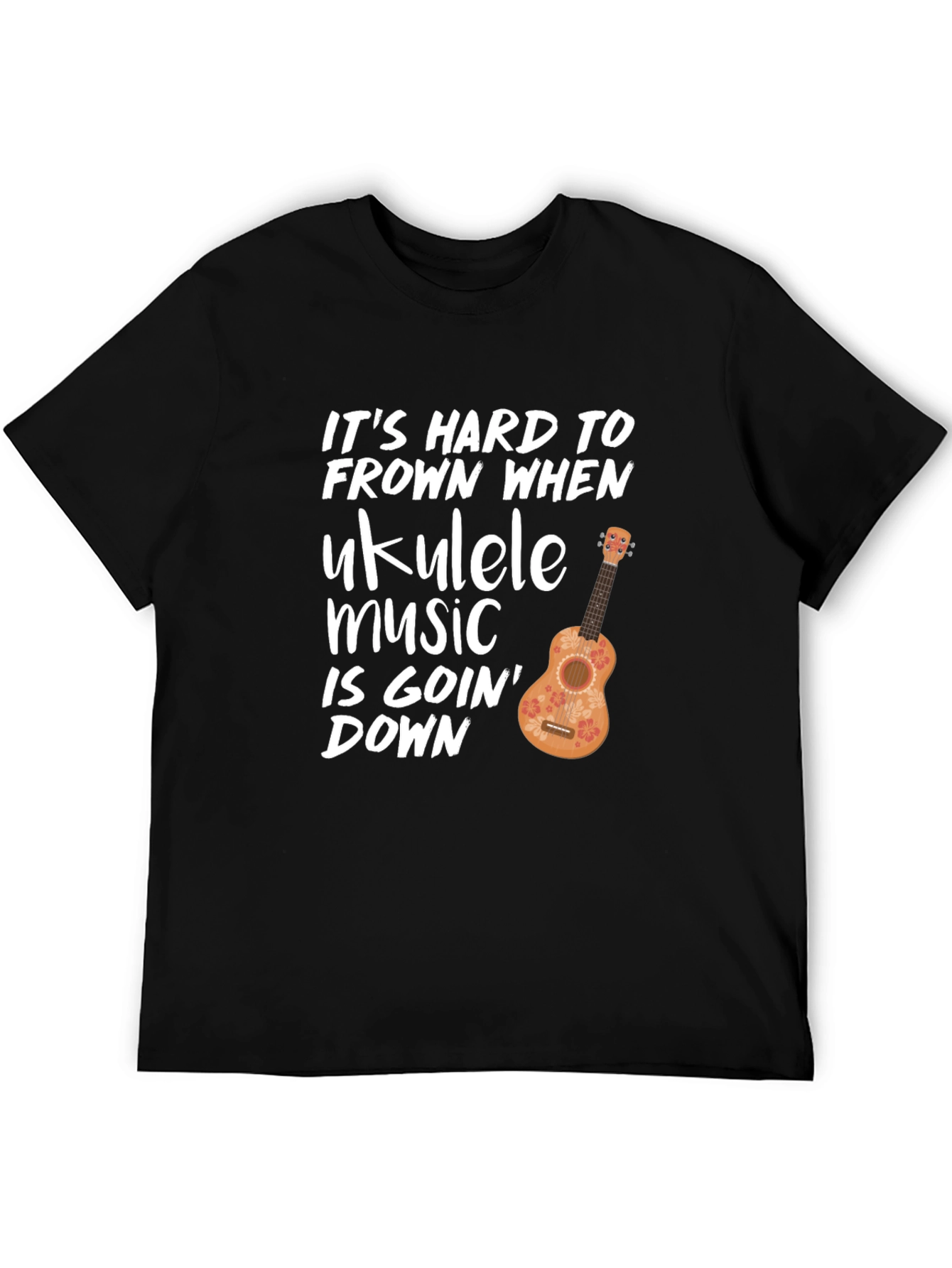 Ukulele Music T-Shirt - Hard to Frown Graphic Tee